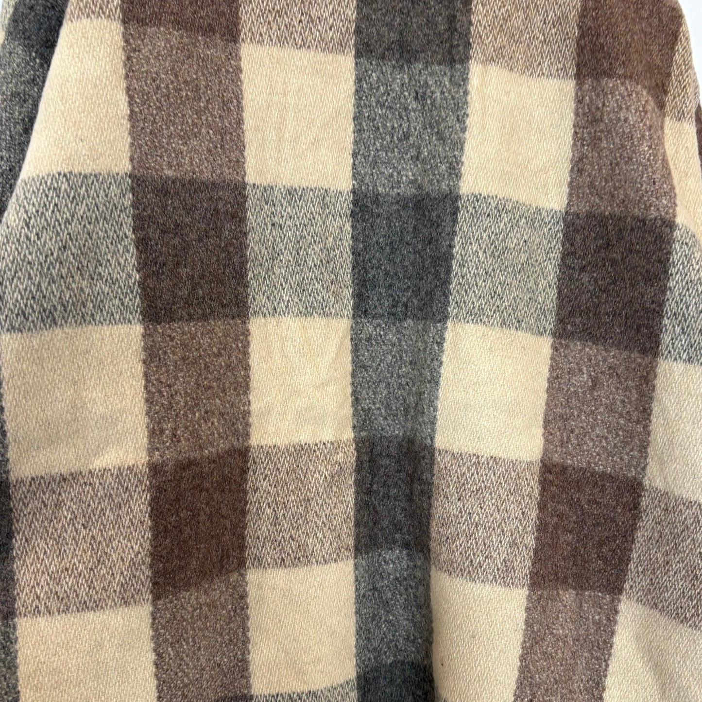 70's Wool Rich ウールリッチ バッファローチェック シャツジャケット 灰茶ベージュ系 (50)/A5088J-SO