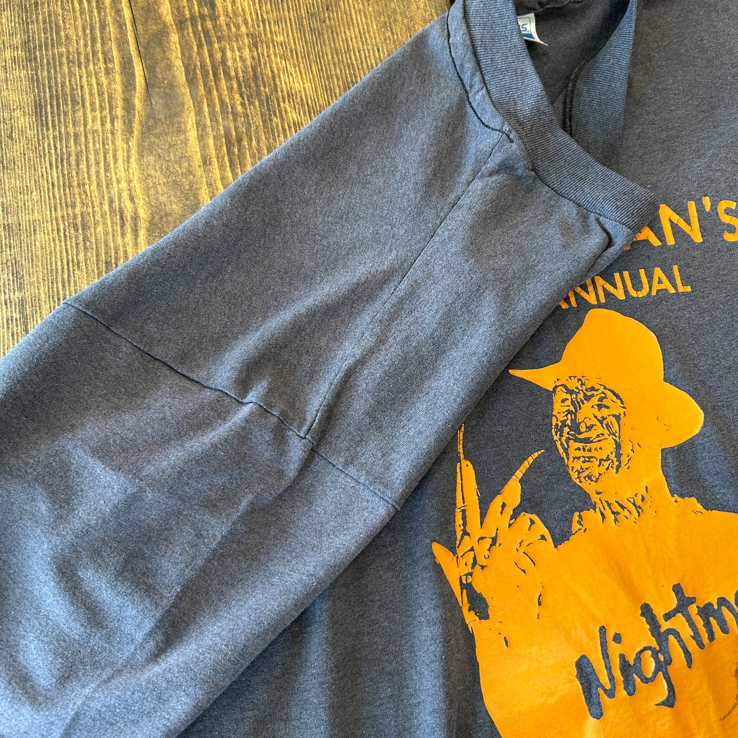 80's Hanes "エルム街の悪夢"パロディー イベントTシャツ 黒(XL)/A7527T-SO