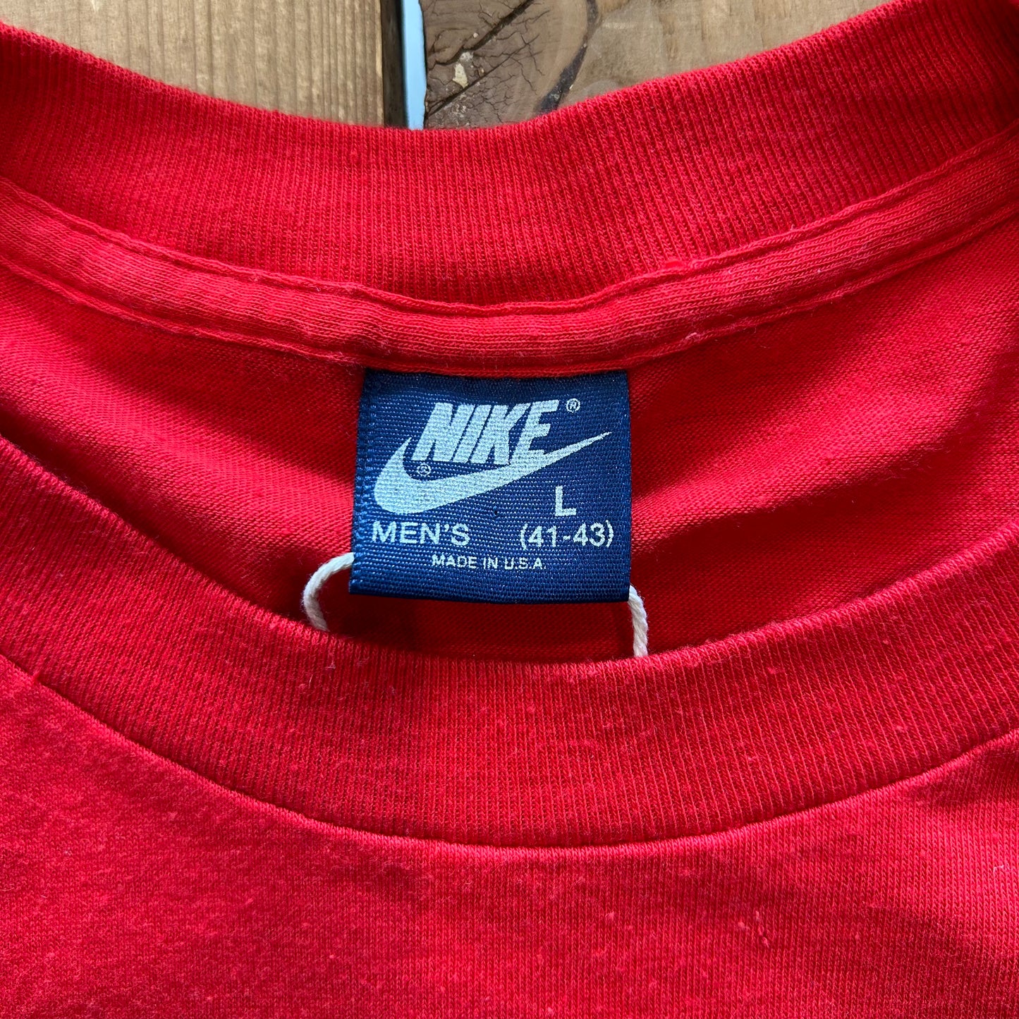 80's NIKE AIR JORDAN ウィングロゴTシャツ 赤(L)A6360T-SO