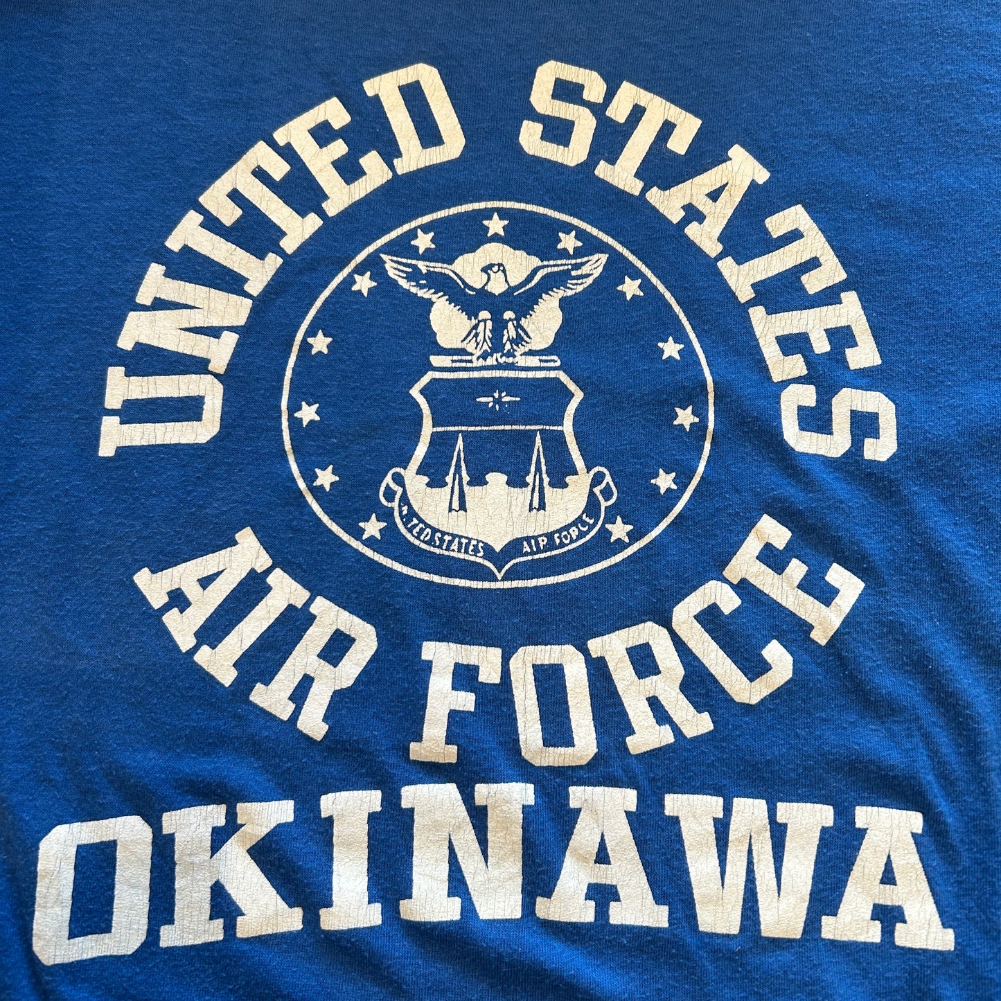 80's ARTEX U.S.AIR FORCE 沖縄米軍基地 Tシャツ 青(L)/A4096T-SO