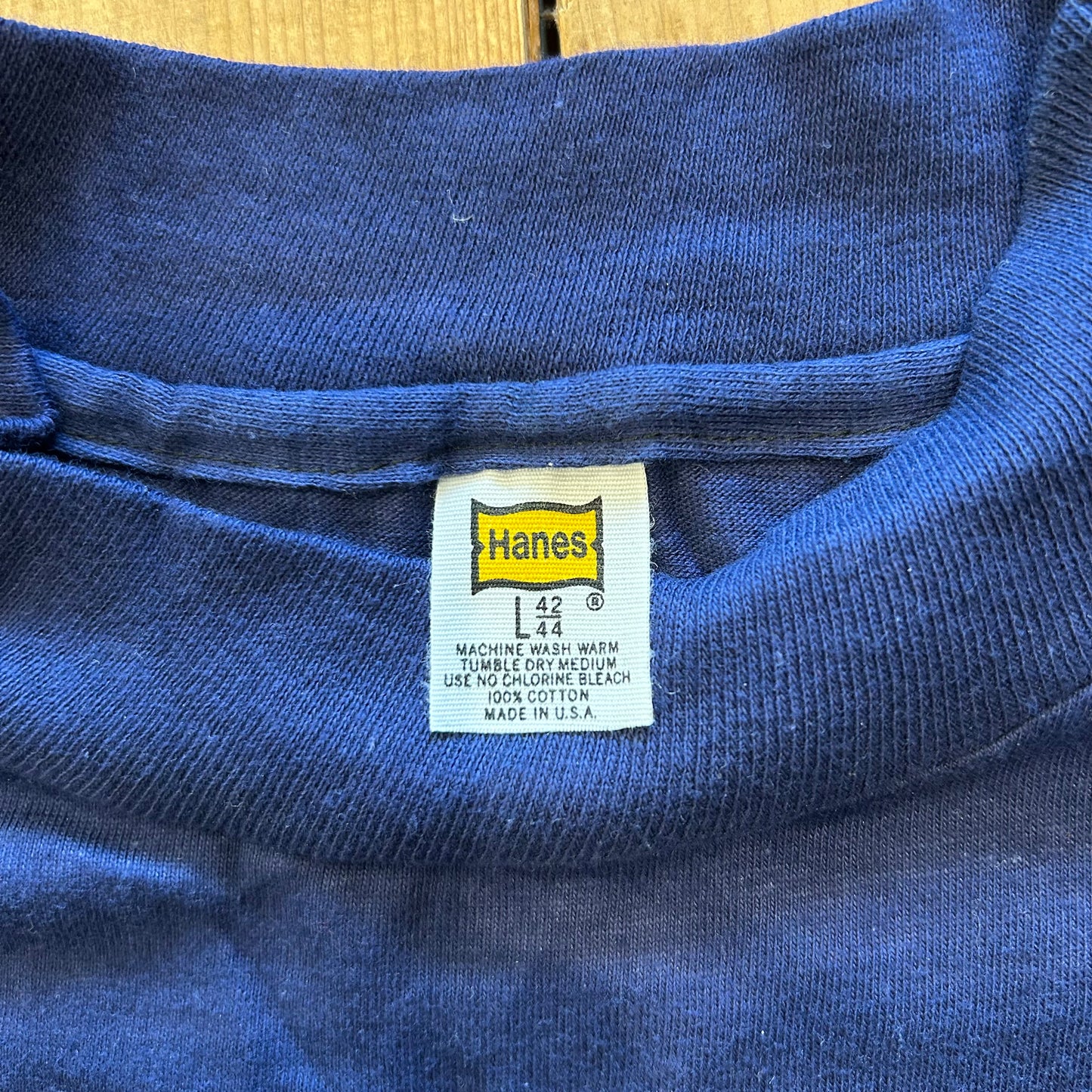 70's Hanes vice Drugs&the law ヒューストン大学 カレッジTシャツ紺色(L)/A6362T-SO