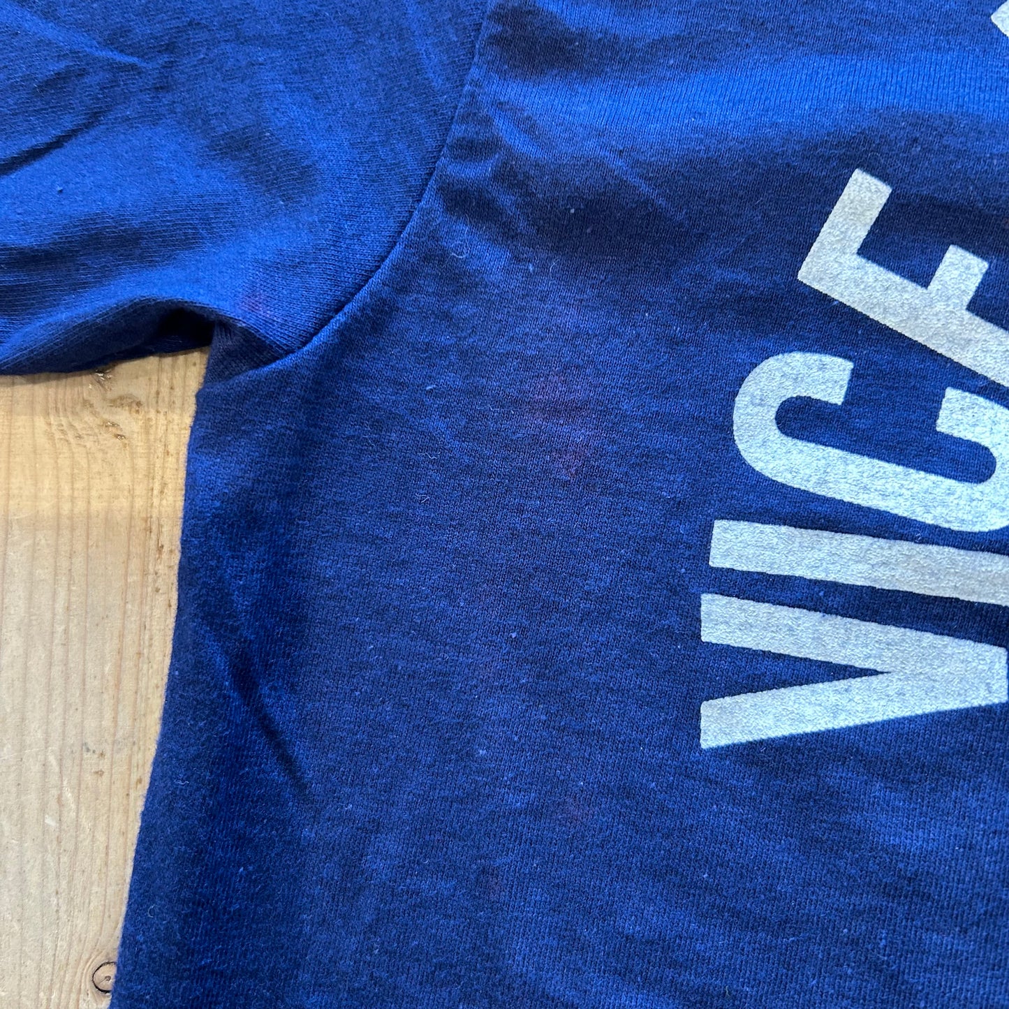 70's Hanes vice Drugs&the law ヒューストン大学 カレッジTシャツ紺色(L)/A6362T-SO