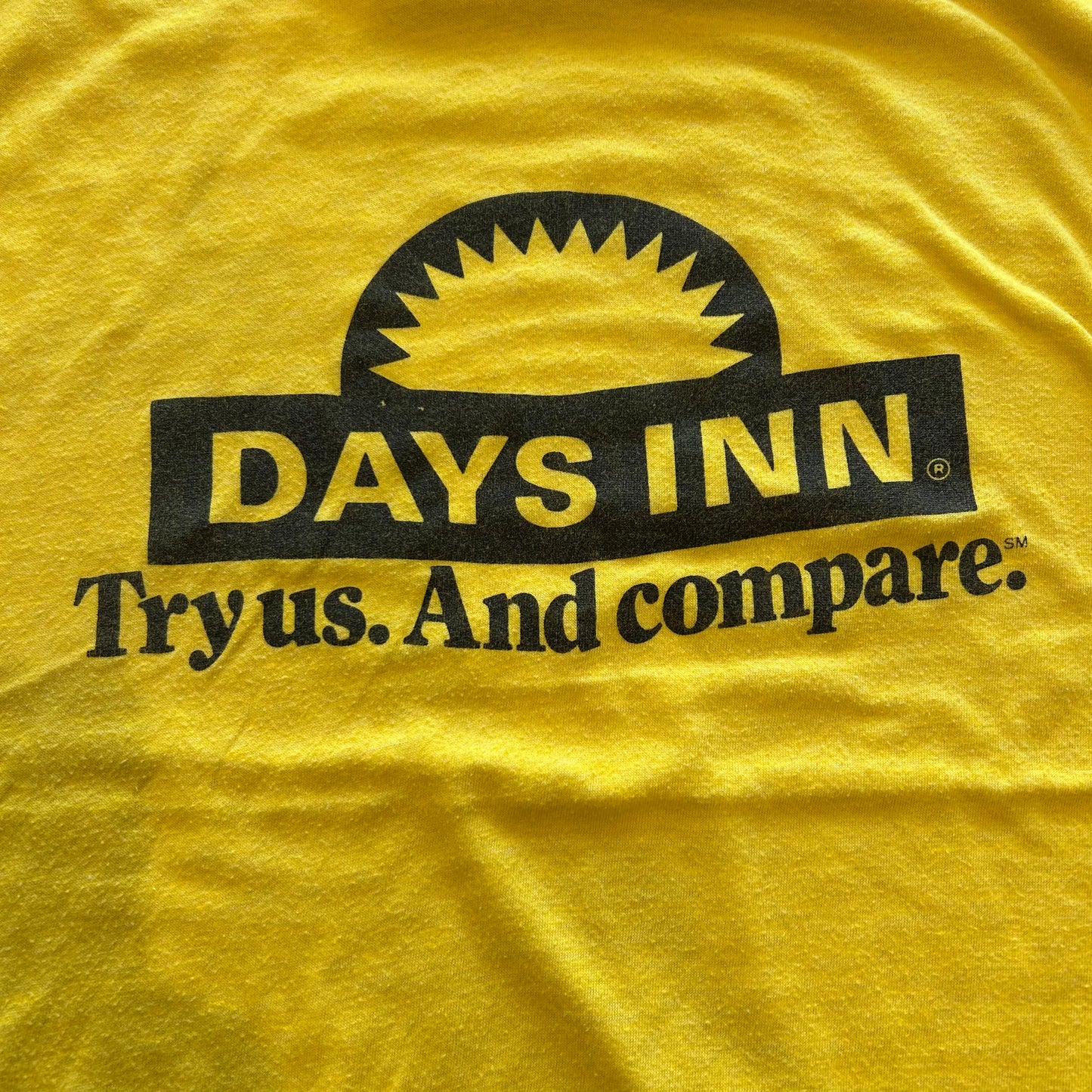 80's Screen Stars DAYS INN ホテル 企業Tシャツ 黄色(L)/A6363T-SO