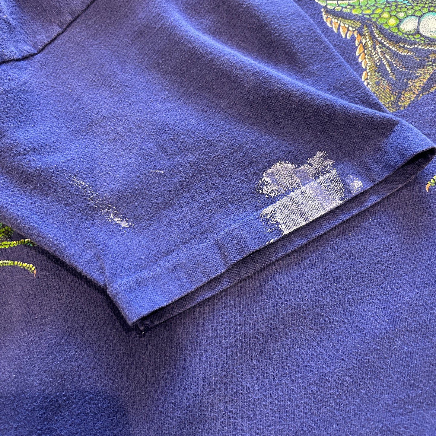 90's Hanes イグアナ アニマルプリントTシャツ 動物 紫(XL)/B2731T-SO
