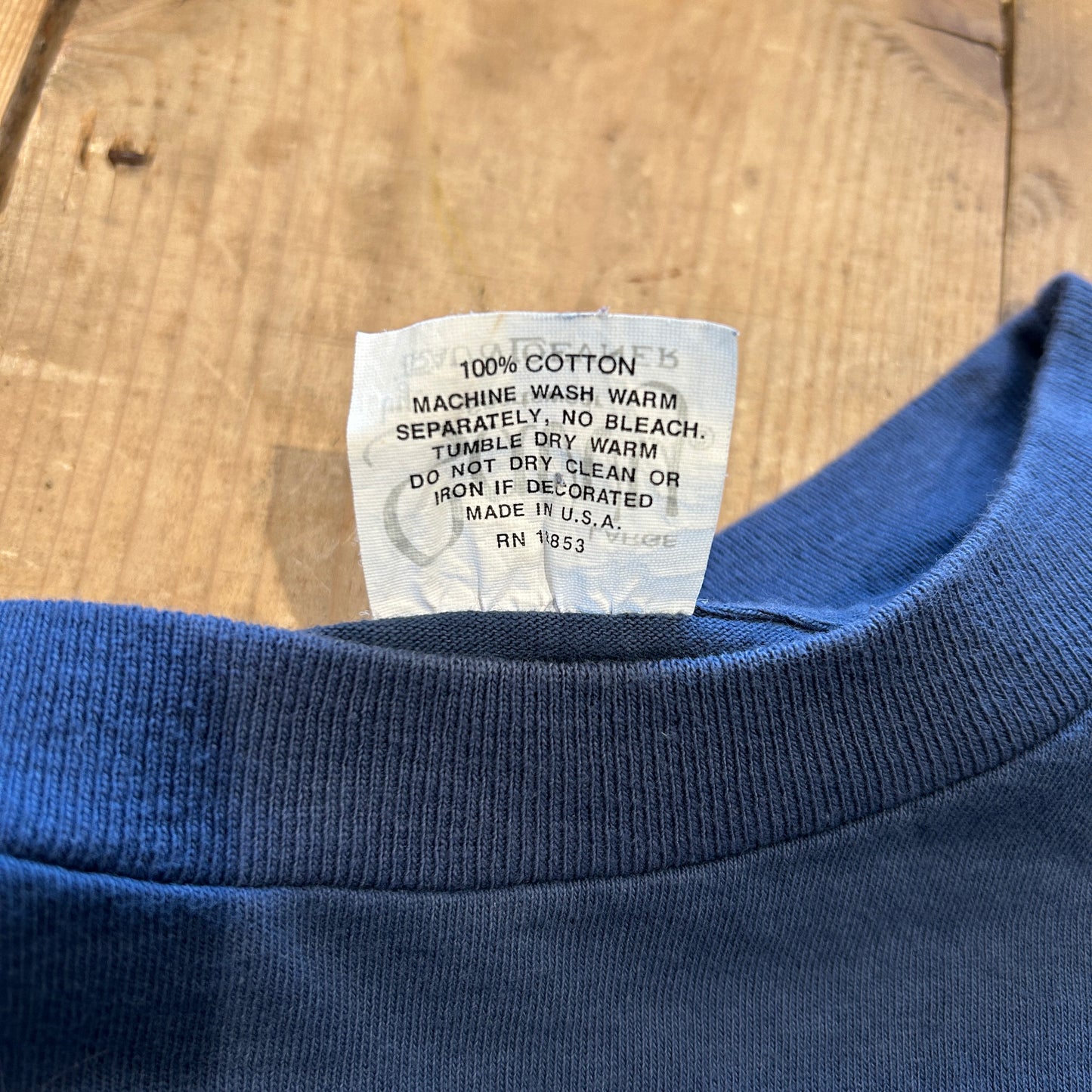 90's Savvy LAKE ONTARIO オンタリオ湖プリントTシャツ トラウト サーモン 紺(L)/A7386T-SO