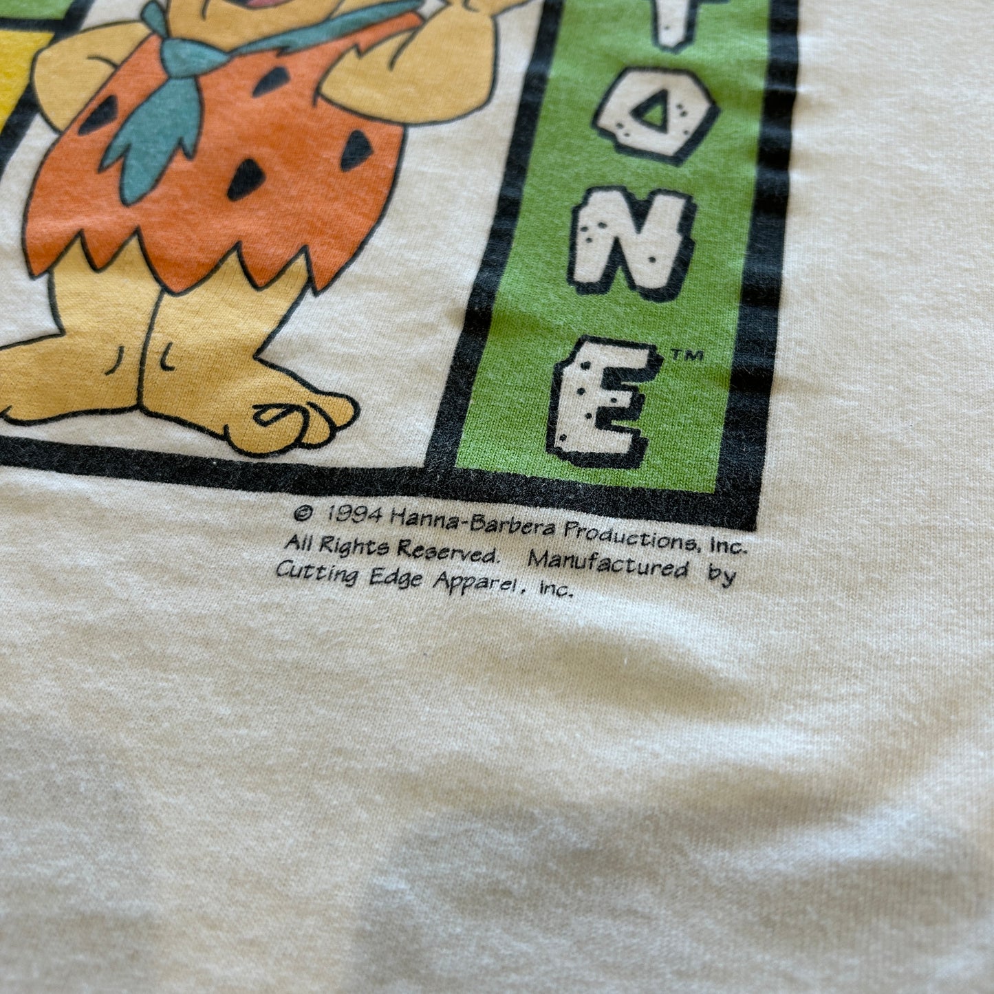90's DELTA "FRED FLINTSTONE" Tシャツ ホワイト (L)/A7575T-SO