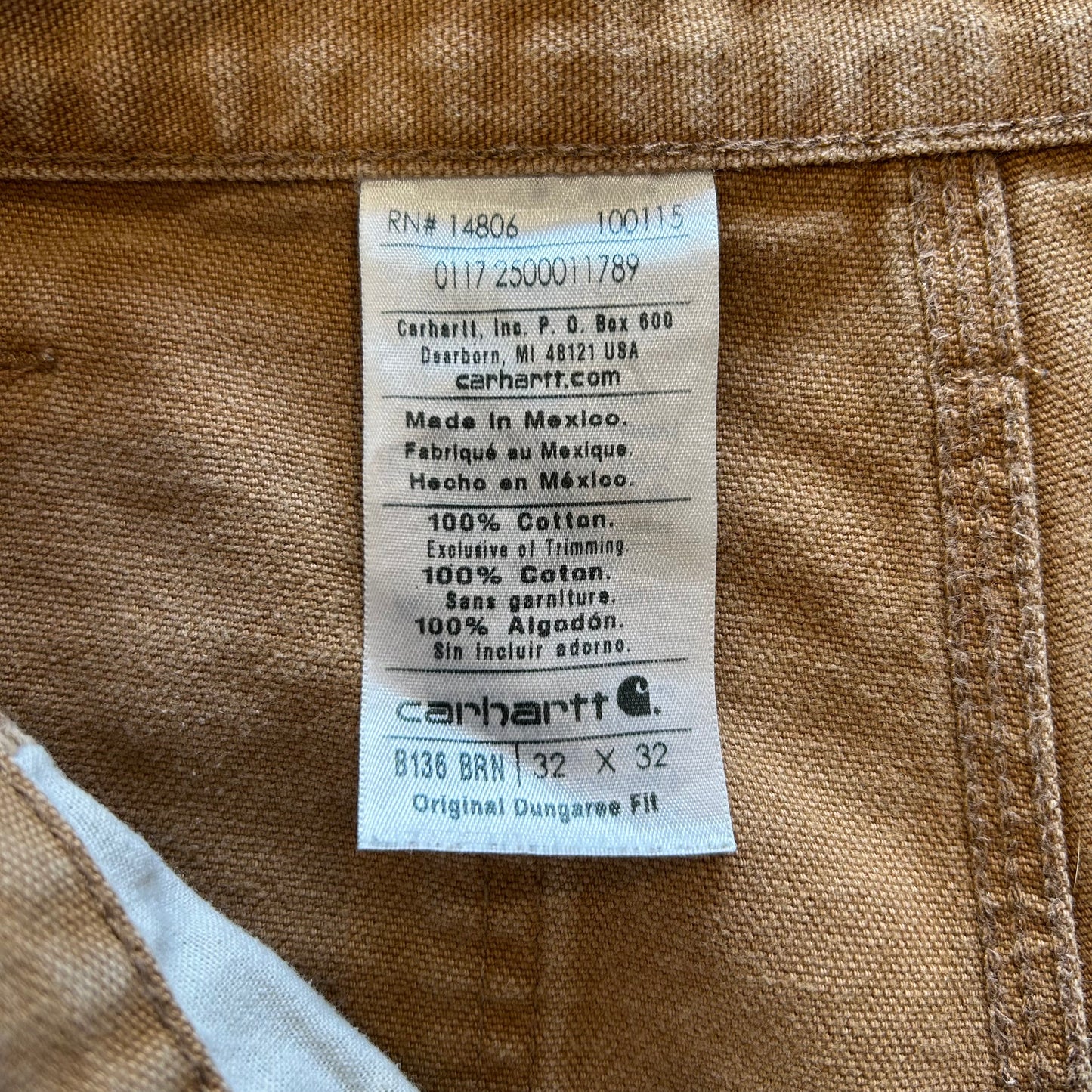 00's Carhartt ダブルニー ワークパンツ B136 BRN(32×32)/A6367P-SO
