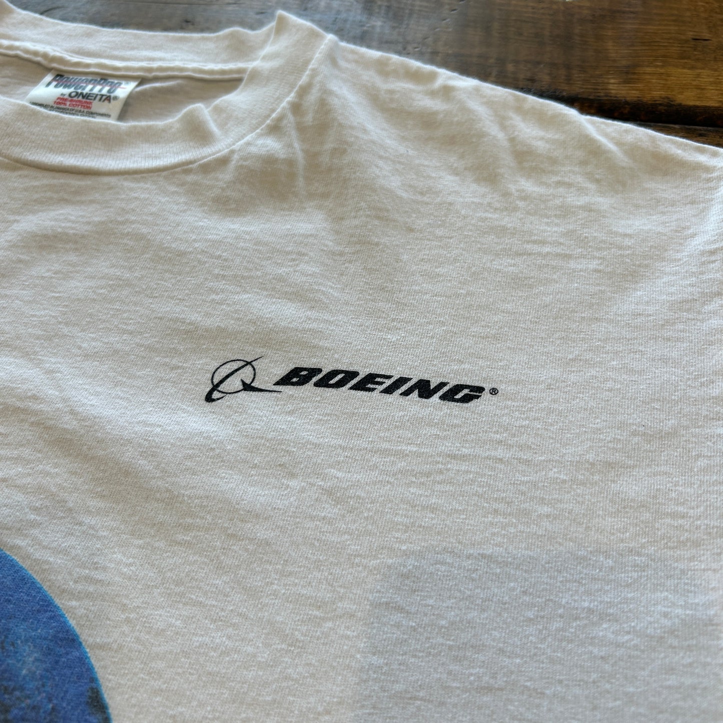 00's ONEITA "BOEING" ボーイング 地球 企業Tシャツ ホワイト (L)/A7557T-SO