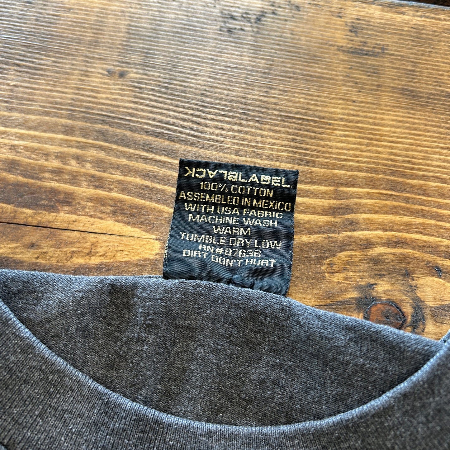 00's BLACK LABEL FIRE ブラックレーベル ロゴTシャツ グレー (L)/A7556T-SO