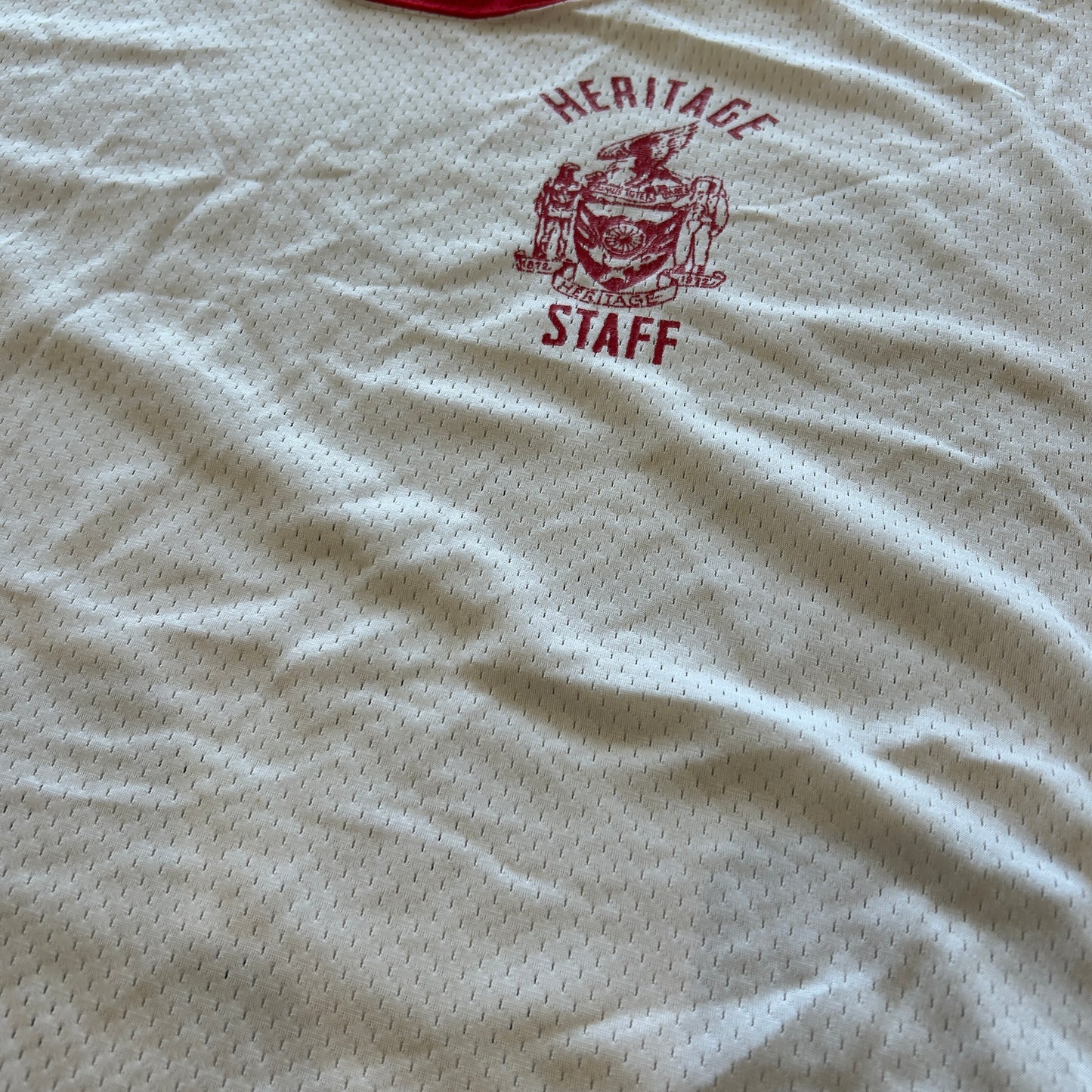 70's champion "HERITAGE STAFF" Tシャツ ホワイト (44)/A7560T-SO