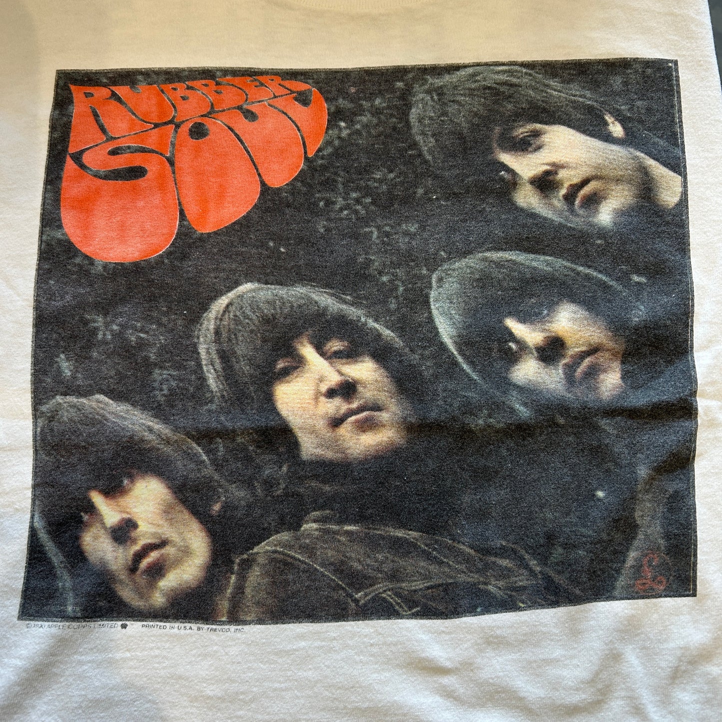 90's The Beatles ビートルズ RUBBER SOUL Tシャツ 白(L)A7612T-SO