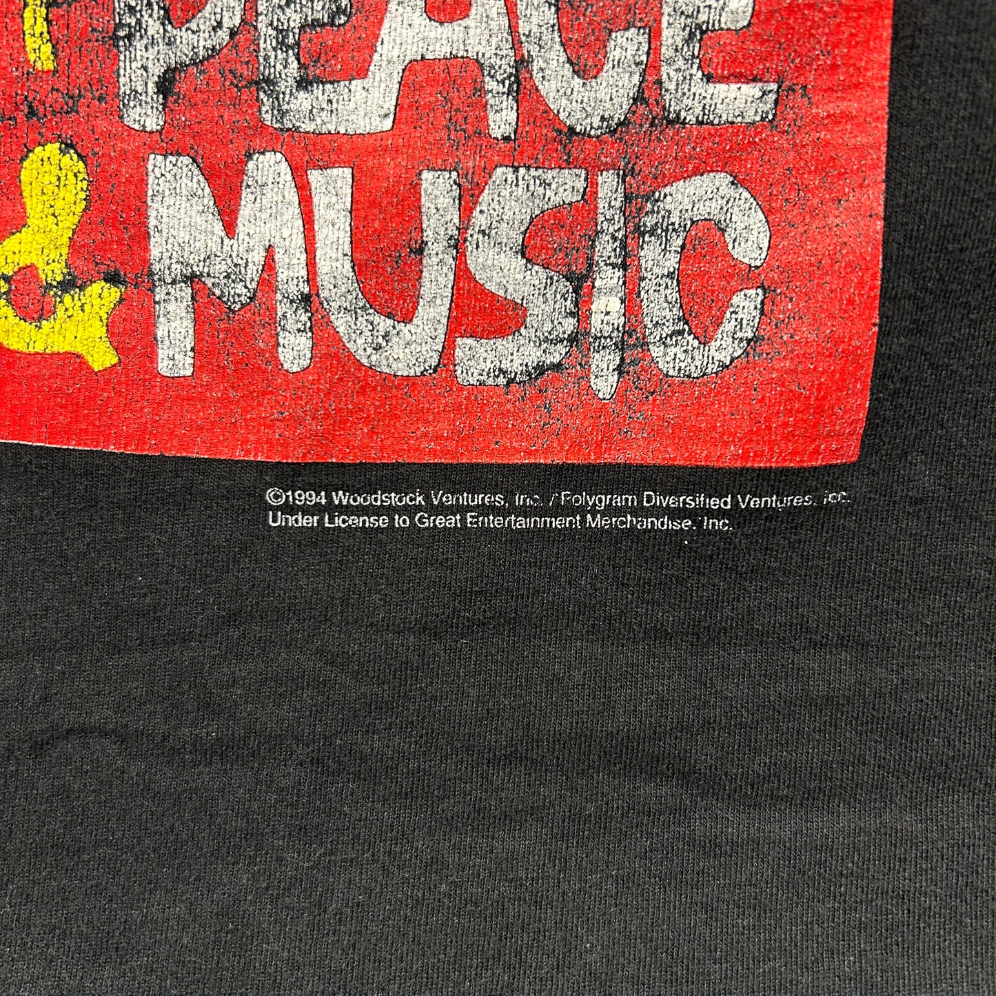 90's GEM WOOD STOCK94' ウッドストックフェス Tシャツ シングルステッチ 黒(XL)/A7380T-SO