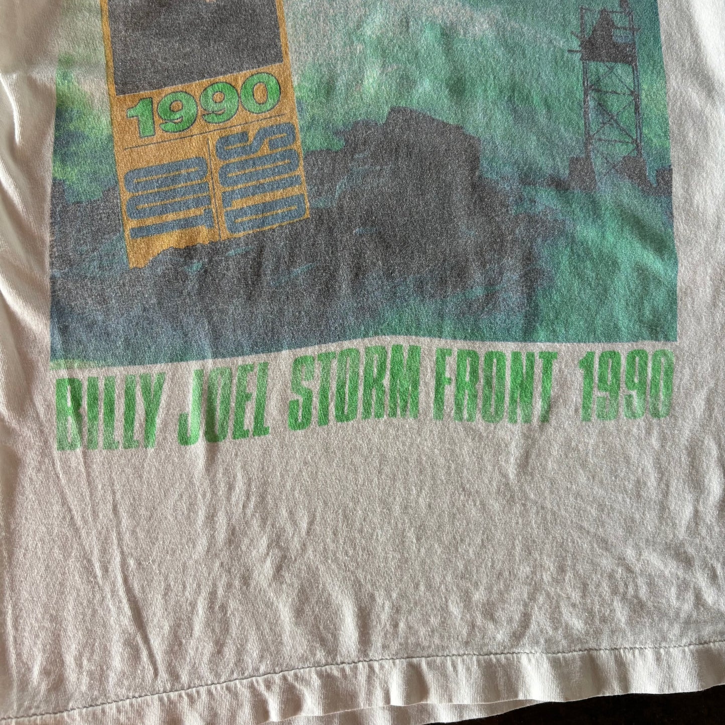 90's BILLY JOEL STORM FRONT 1990 ツアーTシャツ 白 サイズ不明 /A7505T-SO