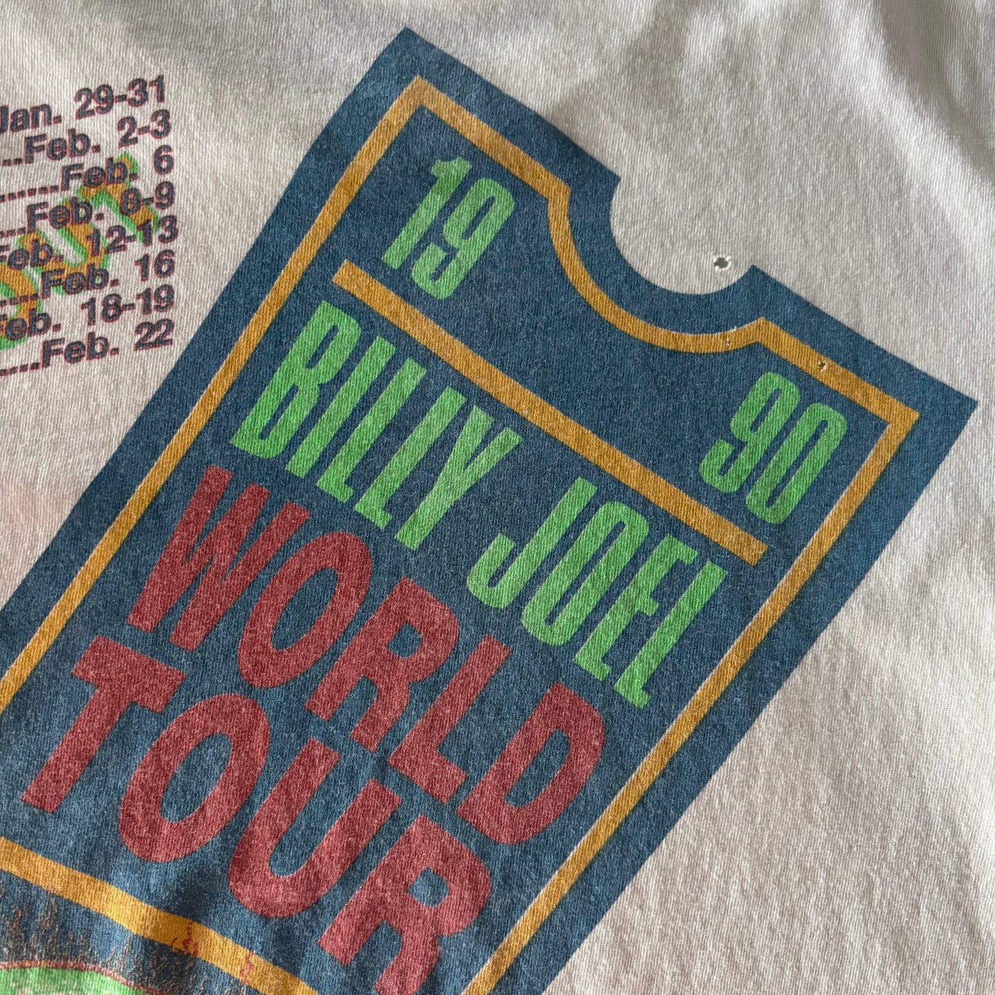 90's BILLY JOEL STORM FRONT 1990 ツアーTシャツ 白 サイズ不明 /A7505T-SO