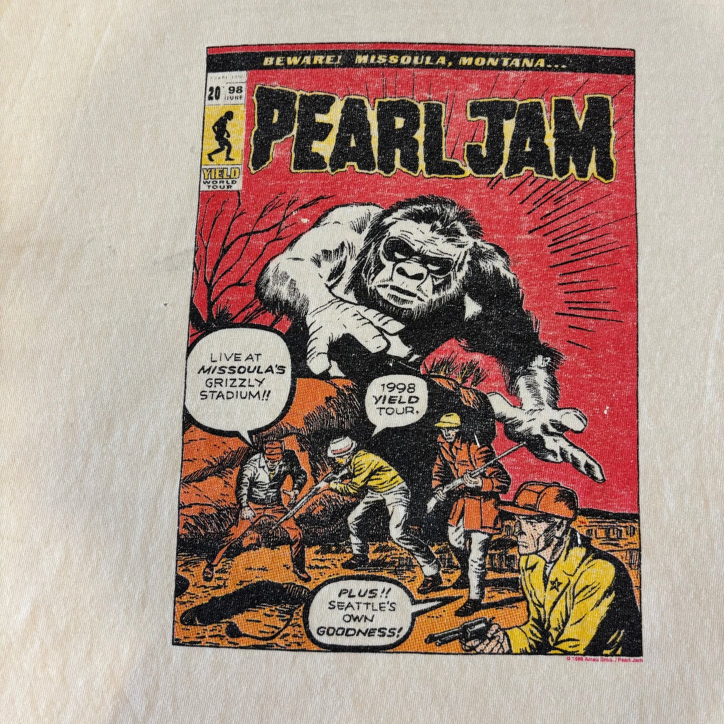 90's anvil PEARL JAM 1998 YIELD TOUR プリントTシャツ 白 L /A7503T-SO