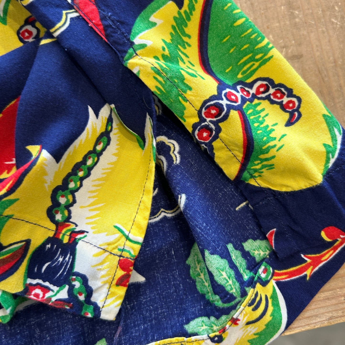 90's Polo by Ralph Lauren ラルフ CALDWELL アロハシャツ オープンカラー 紺(M)/A7418SH-SO