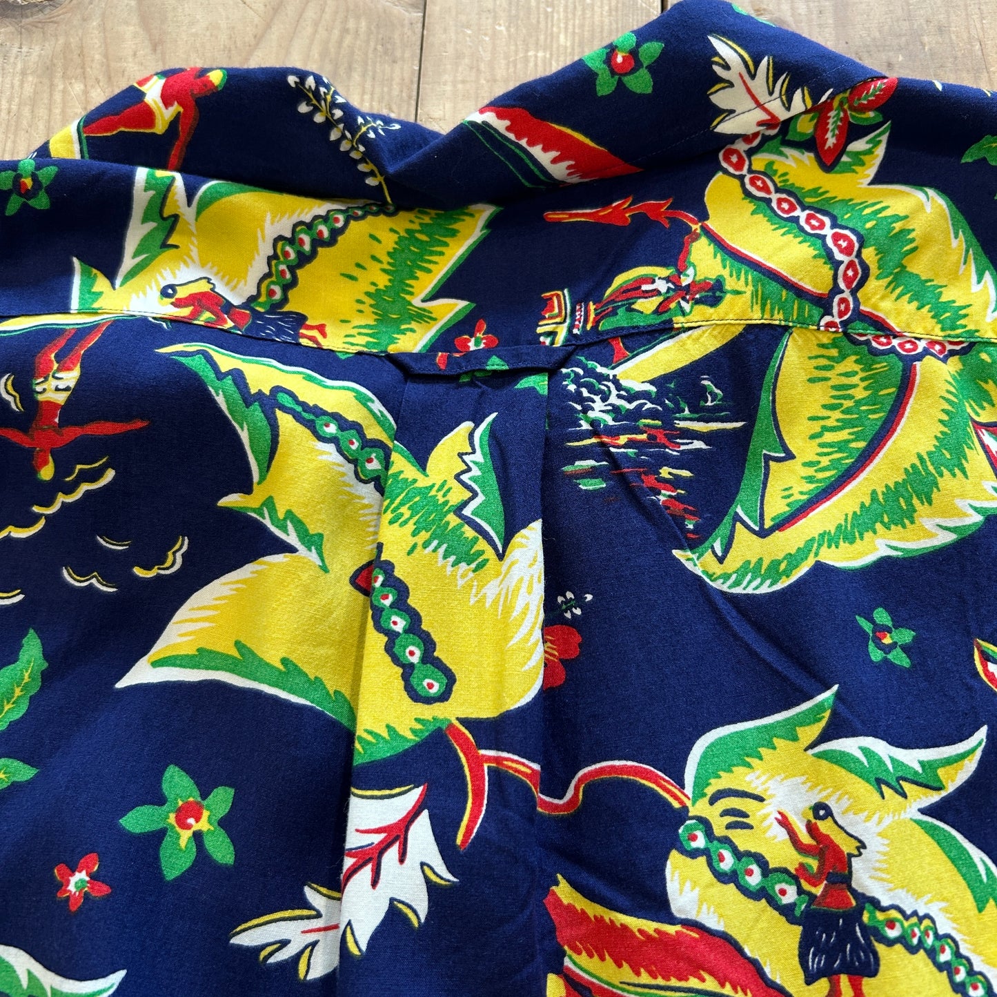 90's Polo by Ralph Lauren ラルフ CALDWELL アロハシャツ オープンカラー 紺(M)/A7418SH-SO