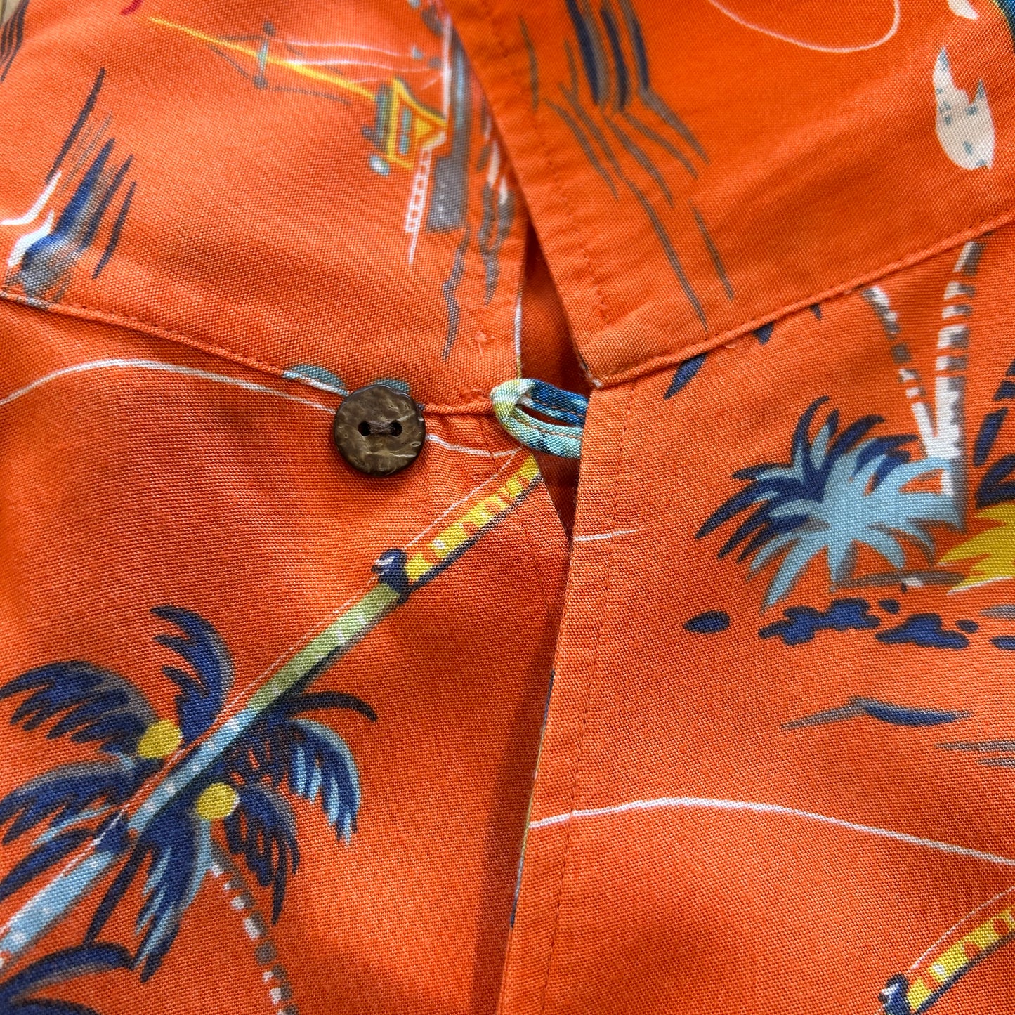 90's Polo by Ralph Lauren ラルフ ビスコースアロハシャツ オレンジ(L)A7640SH-SO
