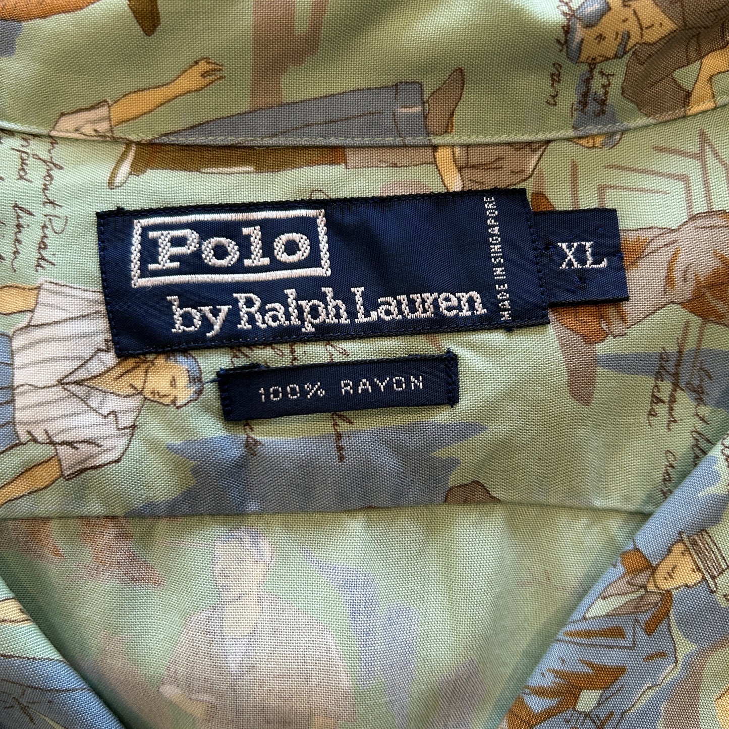 90's Polo by Ralph Lauren ラルフ Old Peoples レーヨンオープンカラーシャツ (XL)/A3725SH-SO