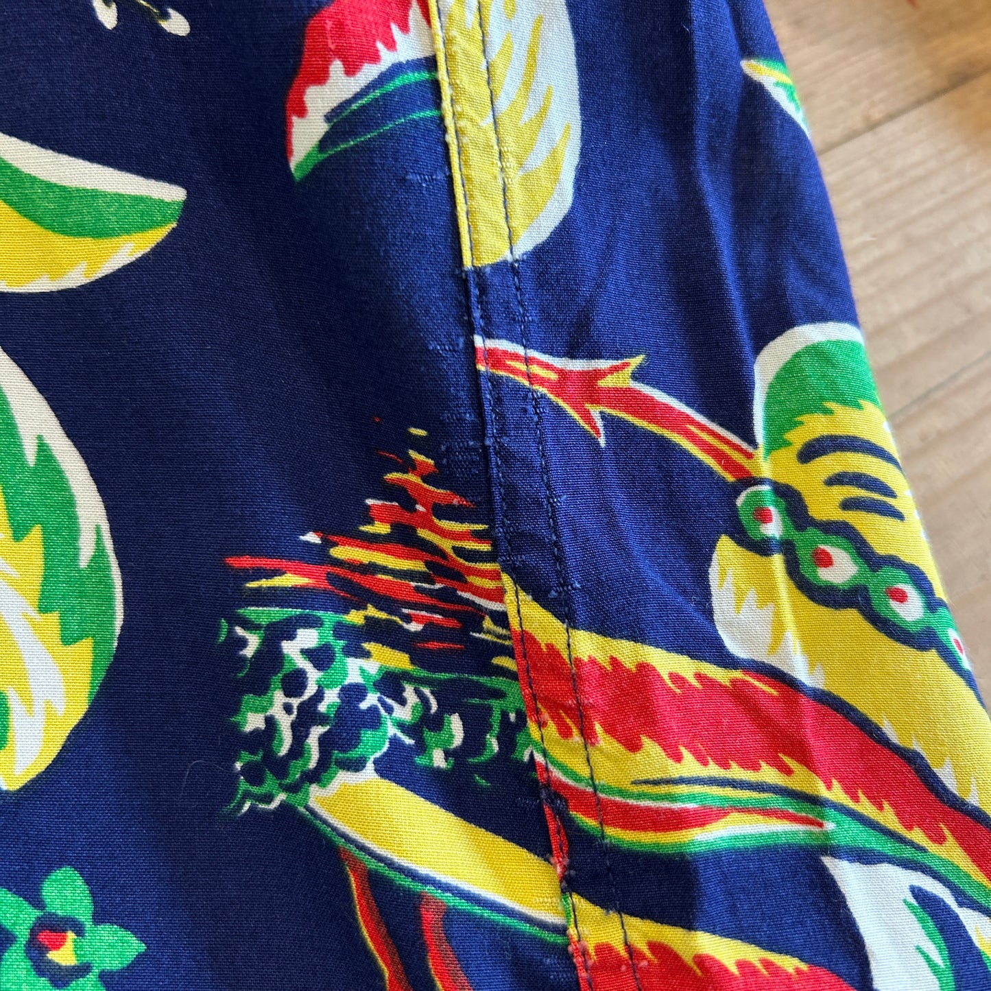 90's Polo by Ralph Lauren ラルフ CALDWELL アロハシャツ オープンカラー 紺(M)/A7418SH-SO