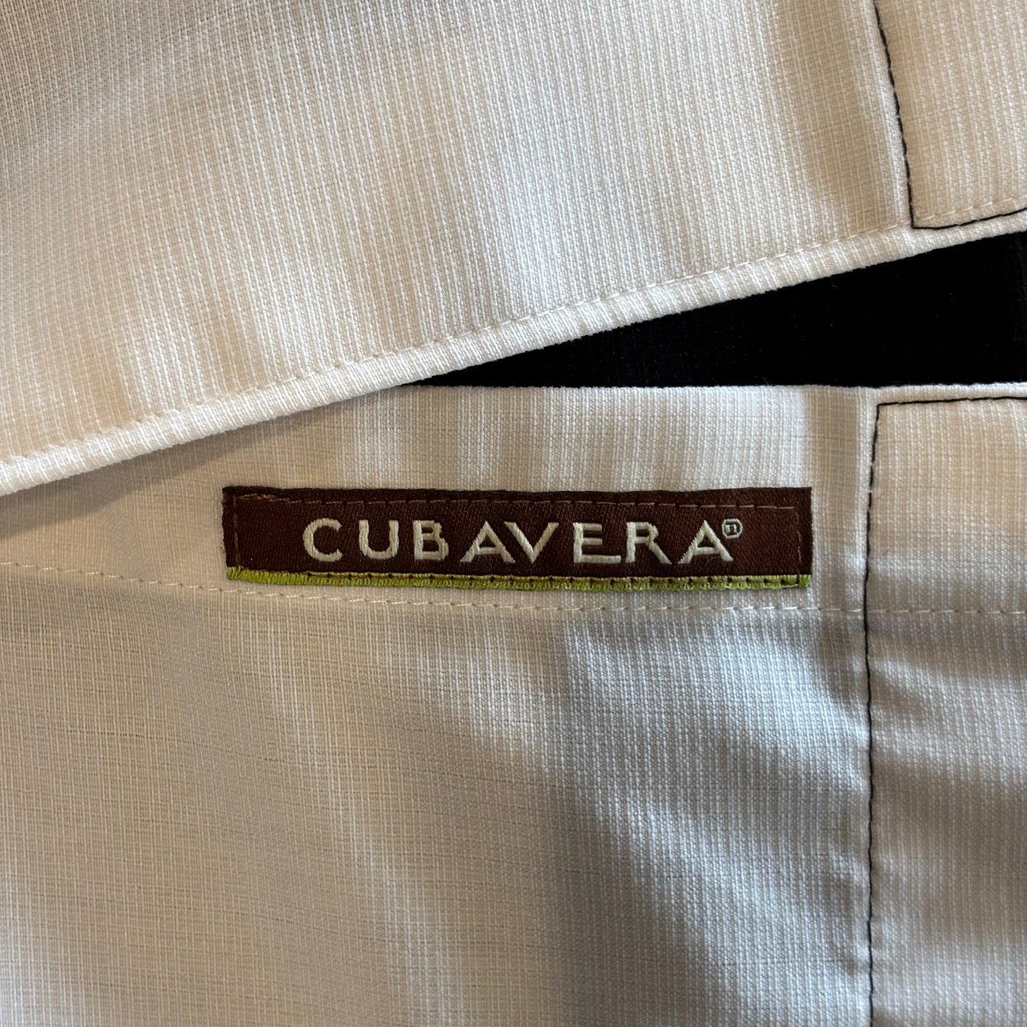 00's CUBAVERA キューバシャツ 半袖 ピンタックシャツ 黒白 (L)/A6606S-SO