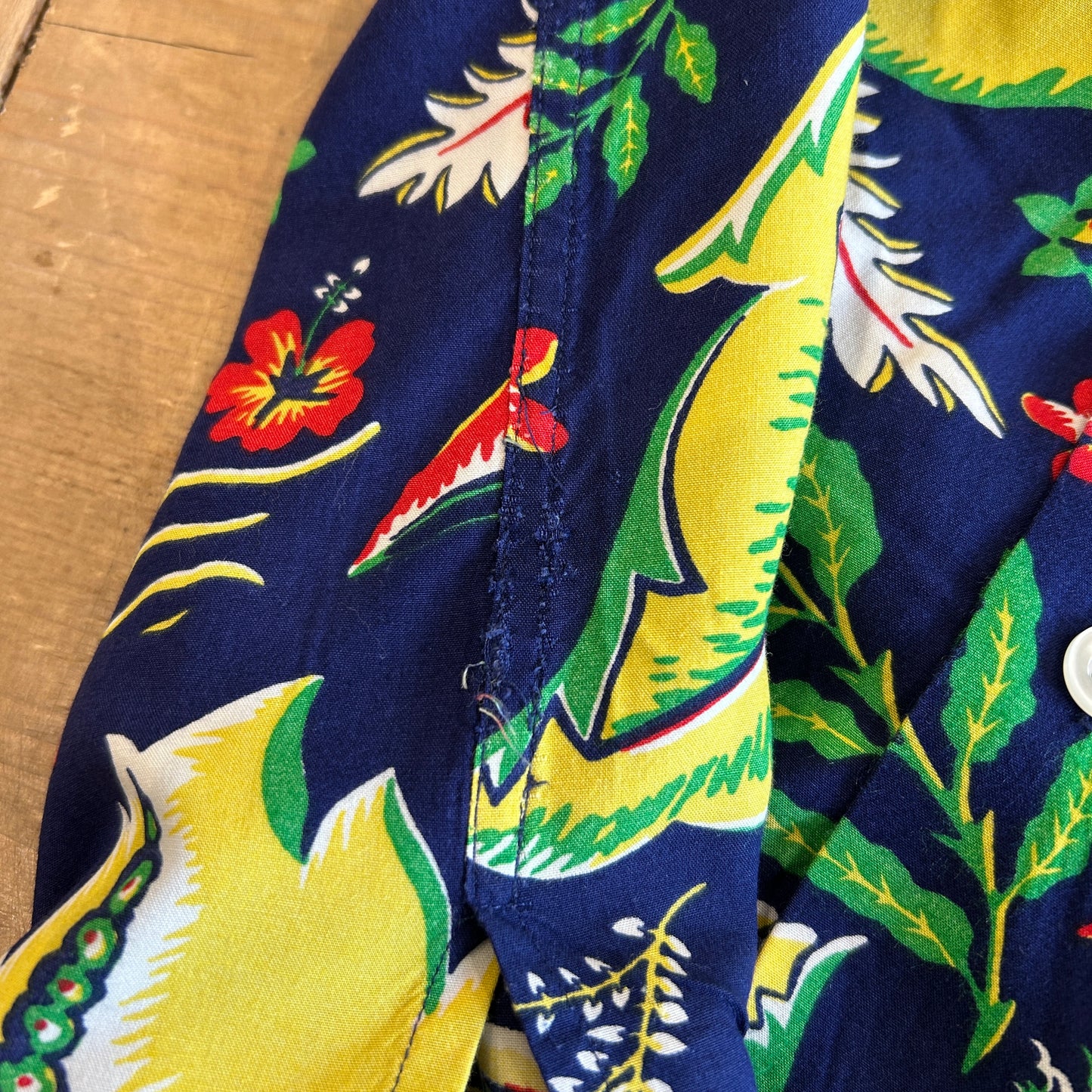 90's Polo by Ralph Lauren ラルフ CALDWELL アロハシャツ オープンカラー 紺(M)/A7418SH-SO