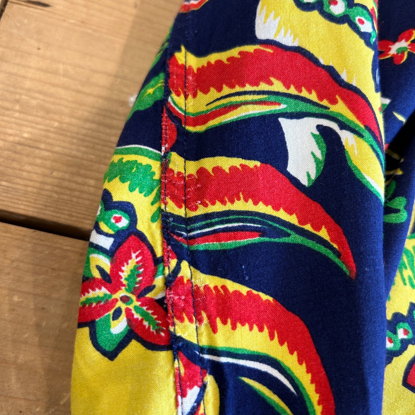 90's Polo by Ralph Lauren ラルフ CALDWELL アロハシャツ オープンカラー 紺(M)/A7418SH-SO