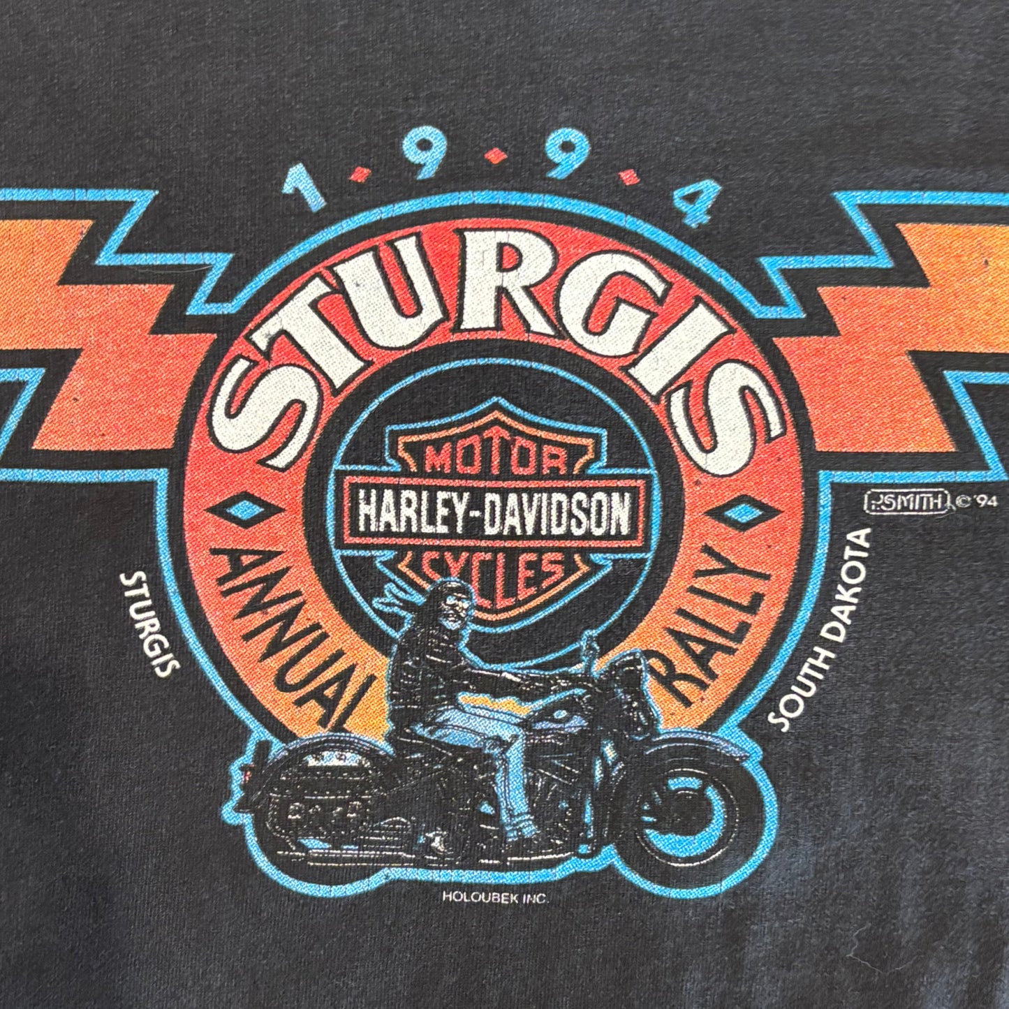 90's HARLEY-DAVIDSON"Sturgis94" Tシャツ シングルステッチ 黒(L)/A3052T-SO