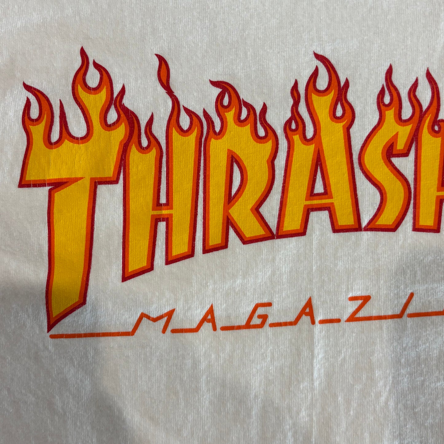 00's THRASHER ロゴプリントTシャツ 白 (サイズ不明)/B1943T-SO