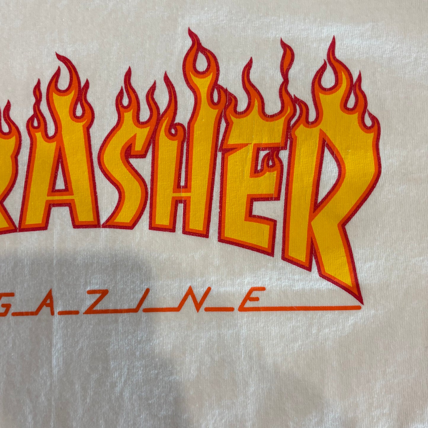 00's THRASHER ロゴプリントTシャツ 白 (サイズ不明)/B1943T-SO