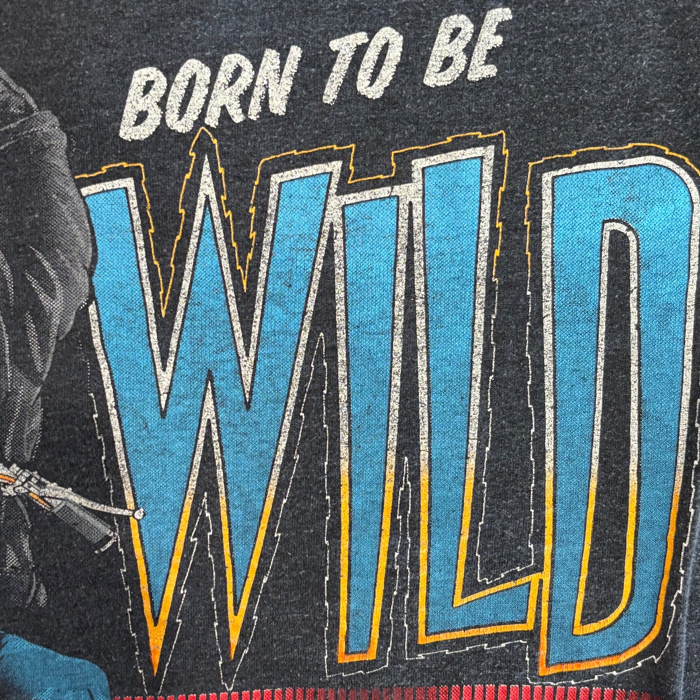 80's SSI Harley-Davidson BORN TO BE WILD ハーレーTシャツ シングルステッチ 黒 (L)/A4269T-SO