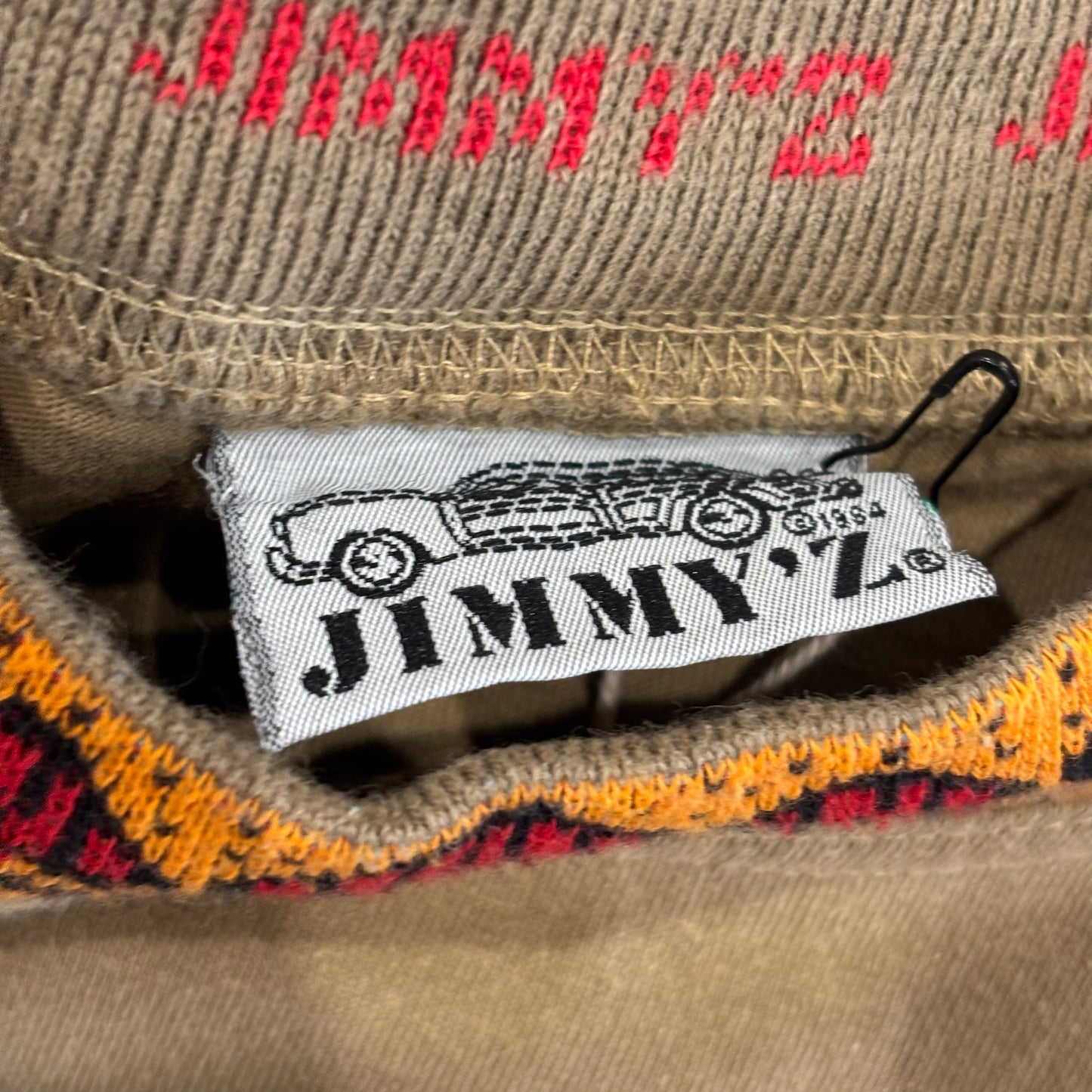 80's Jimmy'z 柄襟Tシャツ 黄土色 (M)/B2495T-SO