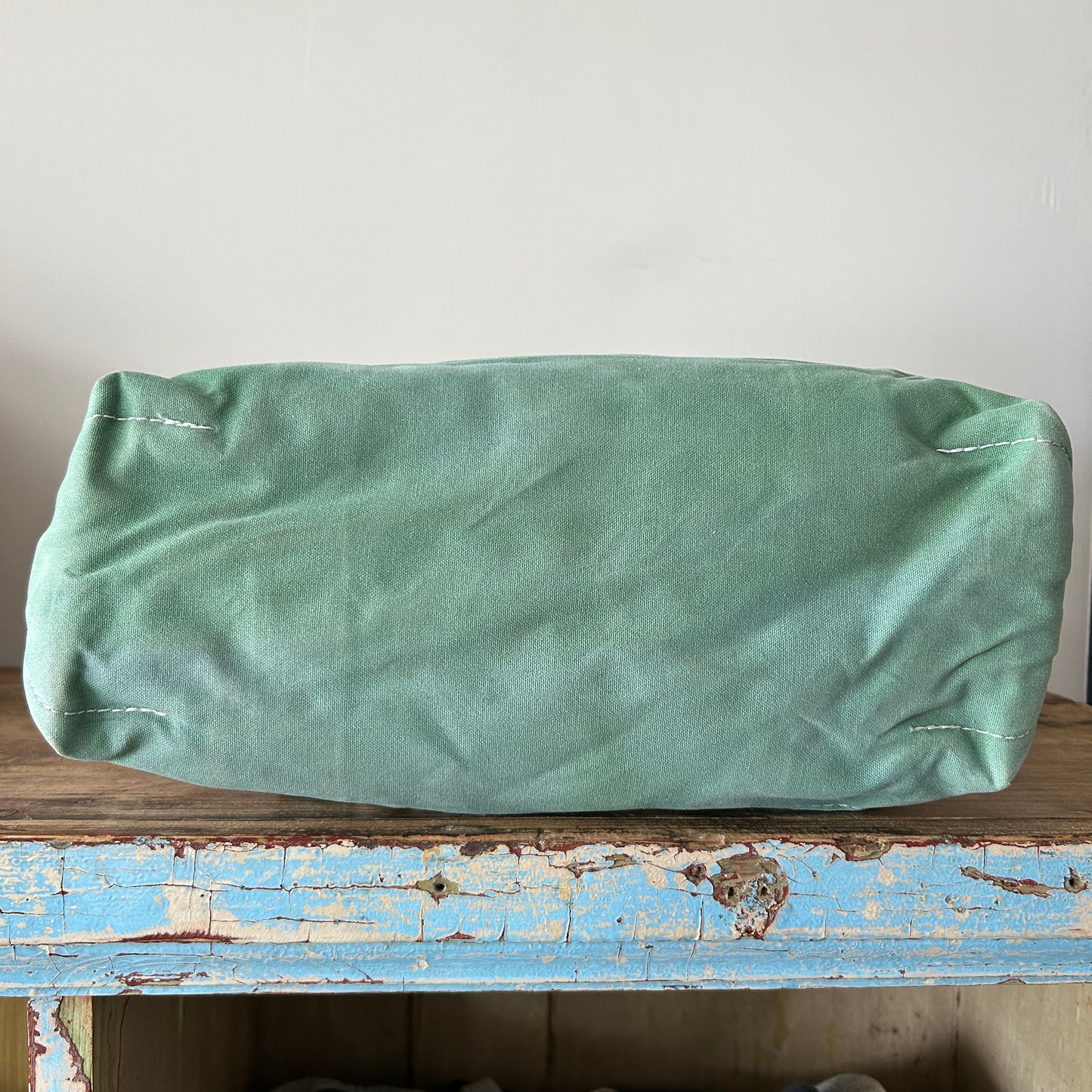 90's L.L.Bean Boat&Tote キャンバストート 白薄緑/B0996AC-SO