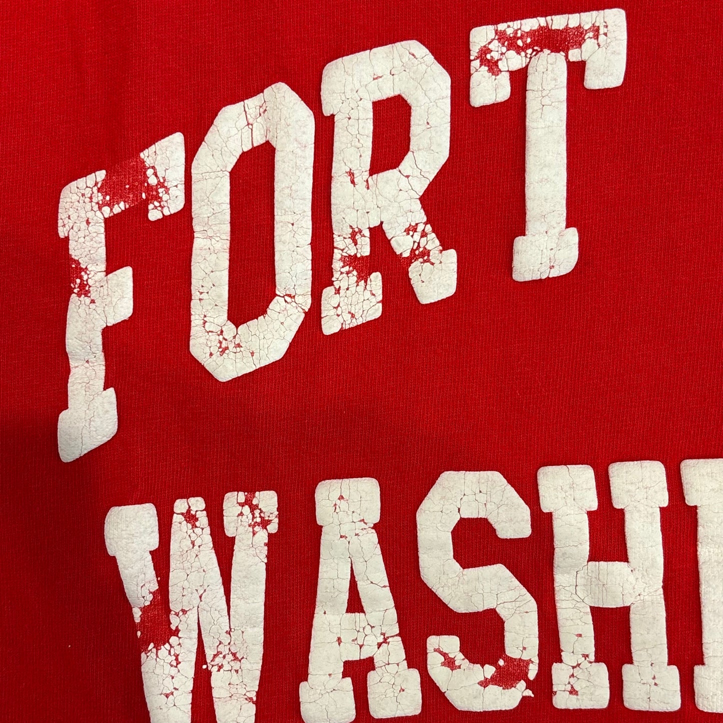 80's ARTEX Fort Lewis Washington 発泡プリント スウェットTシャツ 赤 (M)/A6896T-SO