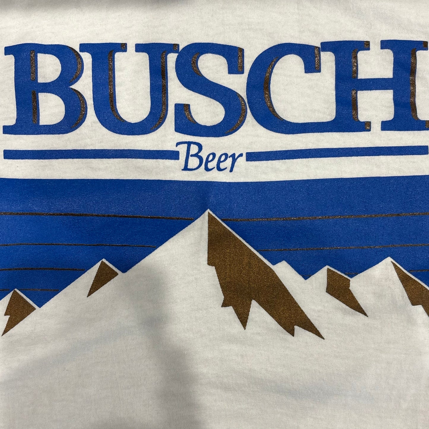 80's SCREEN STARS BUSCH ブッシュ アルコール リンガーTシャツ 白 (L)/B2798T0-SO