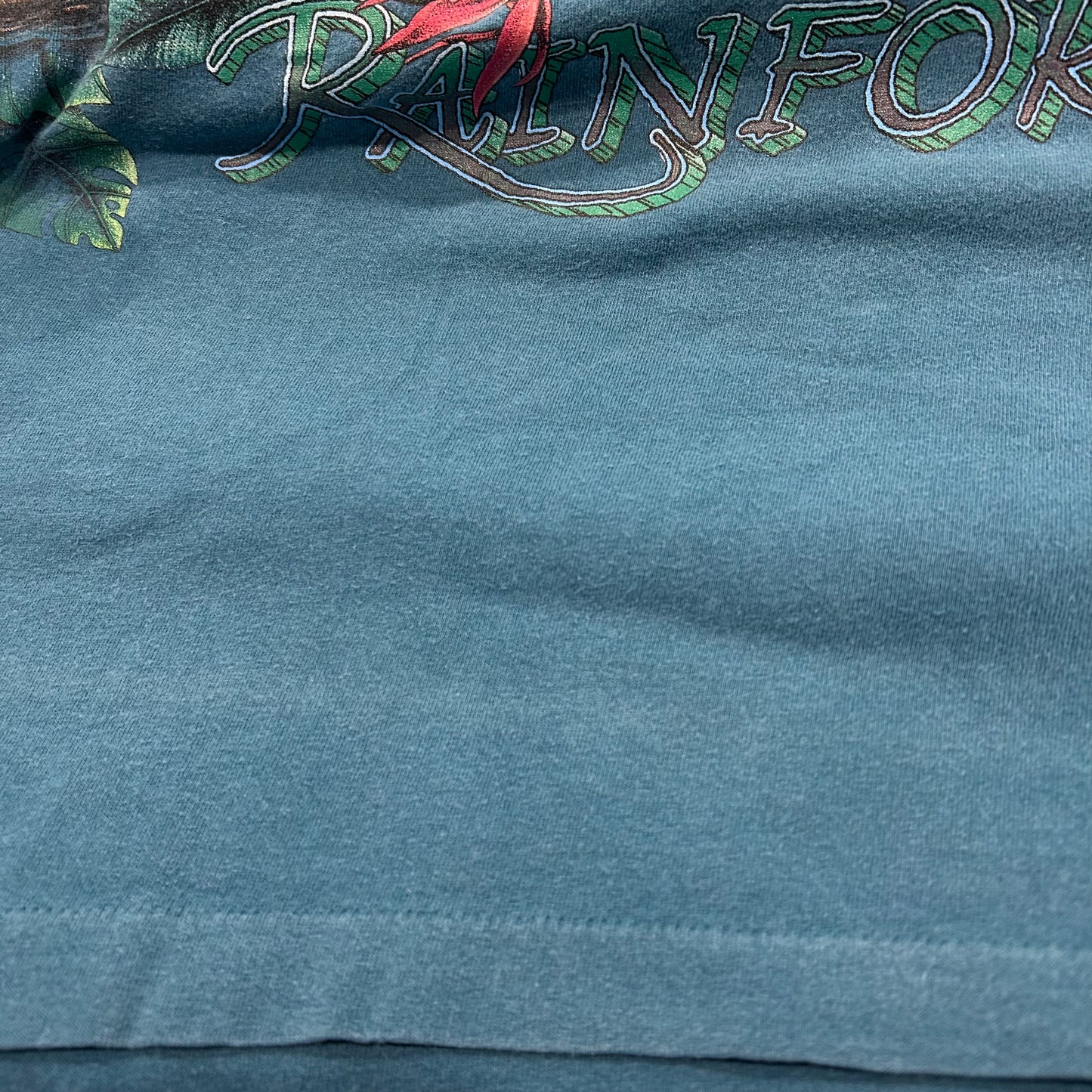 90's "WAKE UP TO THE RAINFOREST" T-shirt (XL)/A2120T-SO