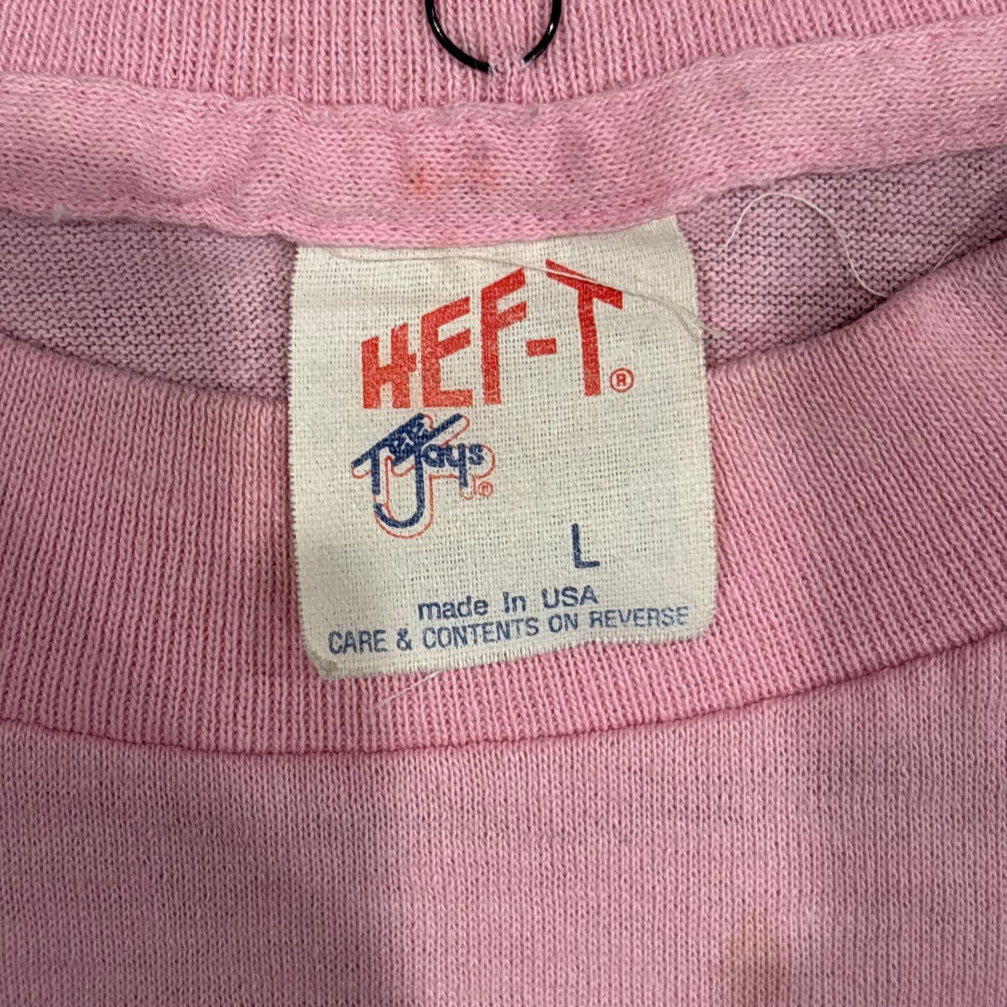 80's HEF-T Levi's リーバイス ロゴTシャツ ピンク (L) /A7269T-SO