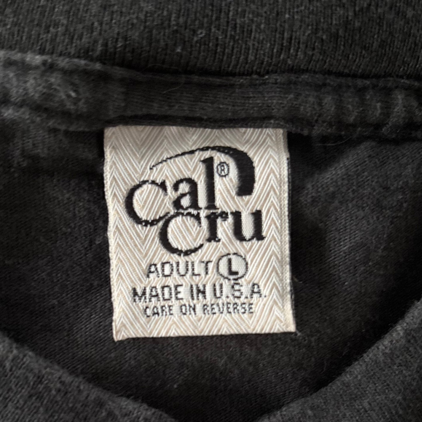 90's CalCru THE BEATLES 文字プリントTシャツ 黒 L /A7450T-SO