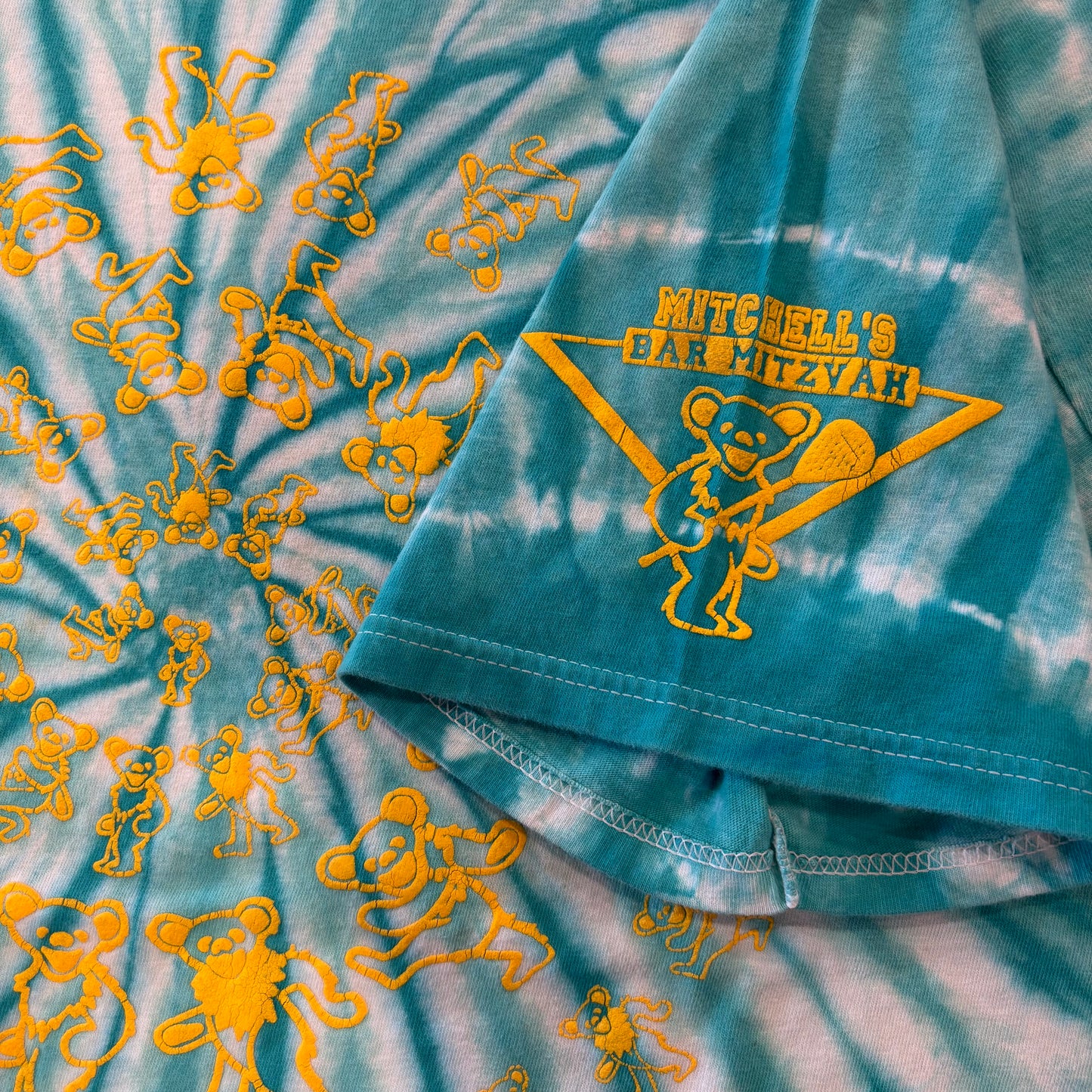 90's Hanes The Greatful Dead タイダイ柄 ダンシング・ベア プリントTシャツ ミントグリーン 2XL /A7461T-SO