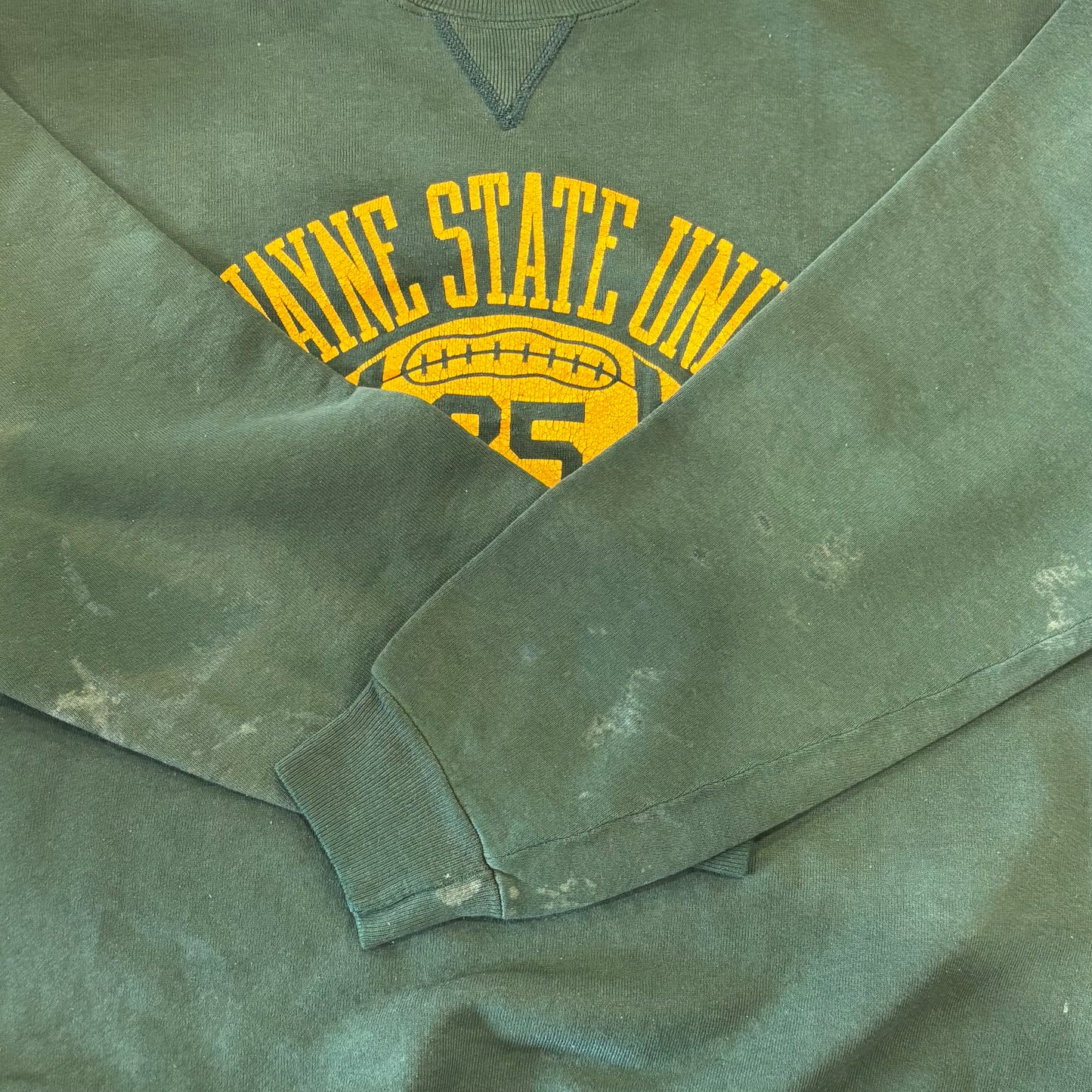 80's Russell Athletic ラッセル カレッジスウェット WAYNE STATE UNIV 緑 (L)/A5257SW-SO