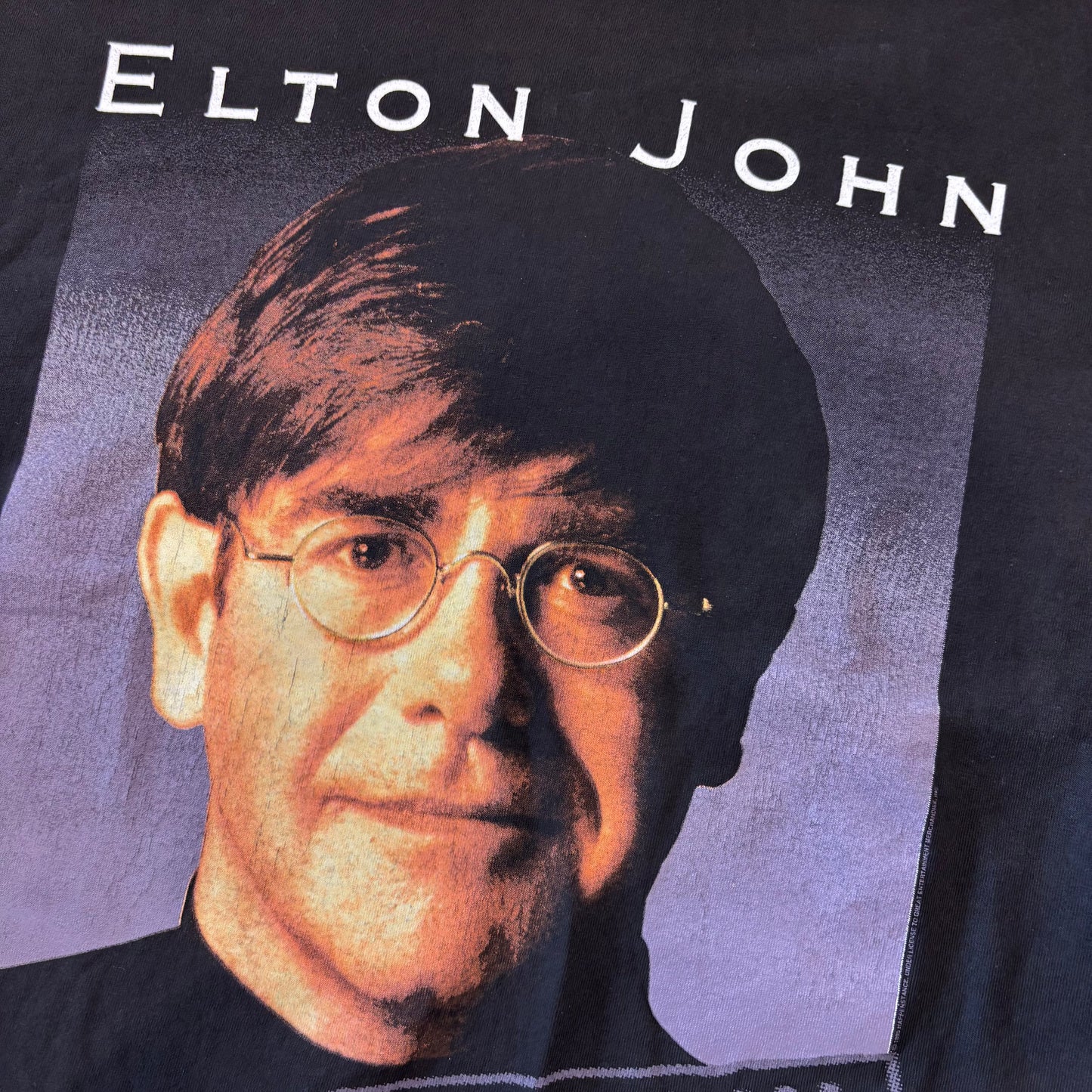 90's Sports wear ELTON JOHN ツアーTシャツ 黒 L /A7459T-SO