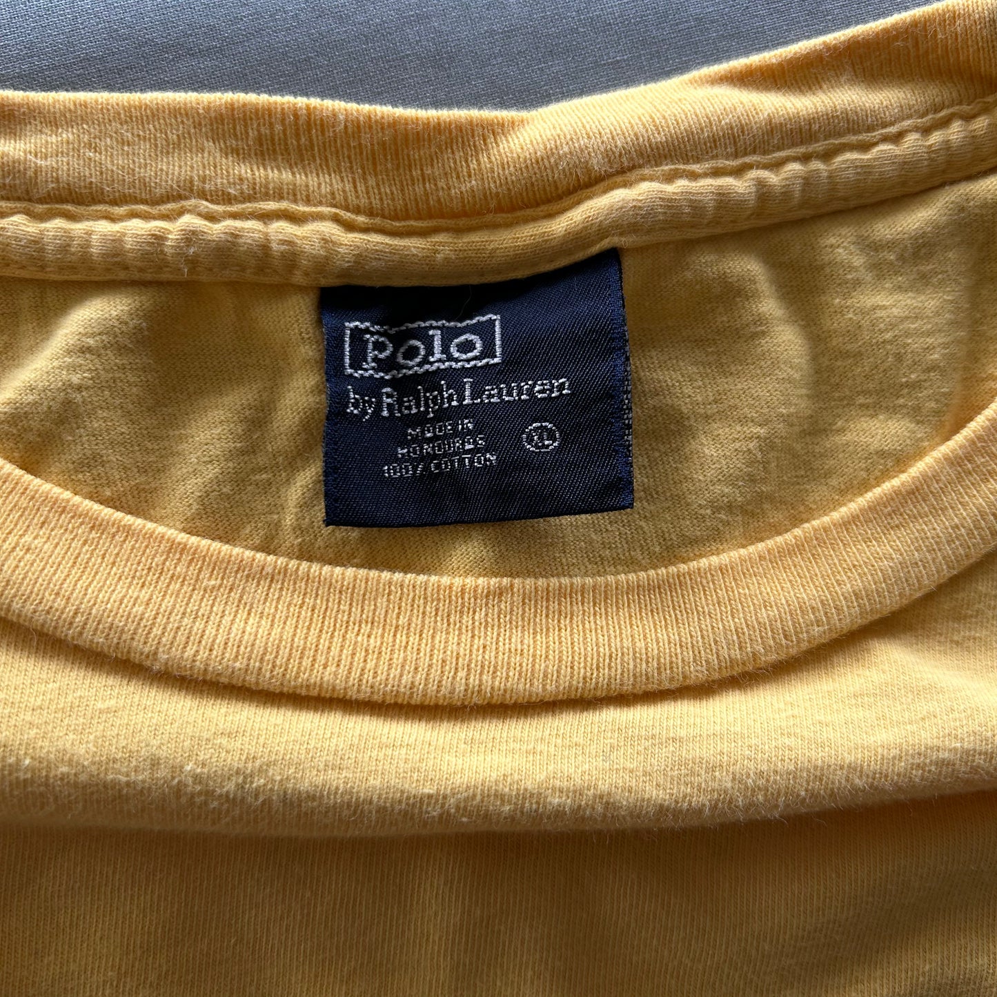 90's Polo Ralph Lauren ラルフローレン ロゴTシャツ 黄色(XL)/A6378T-SO