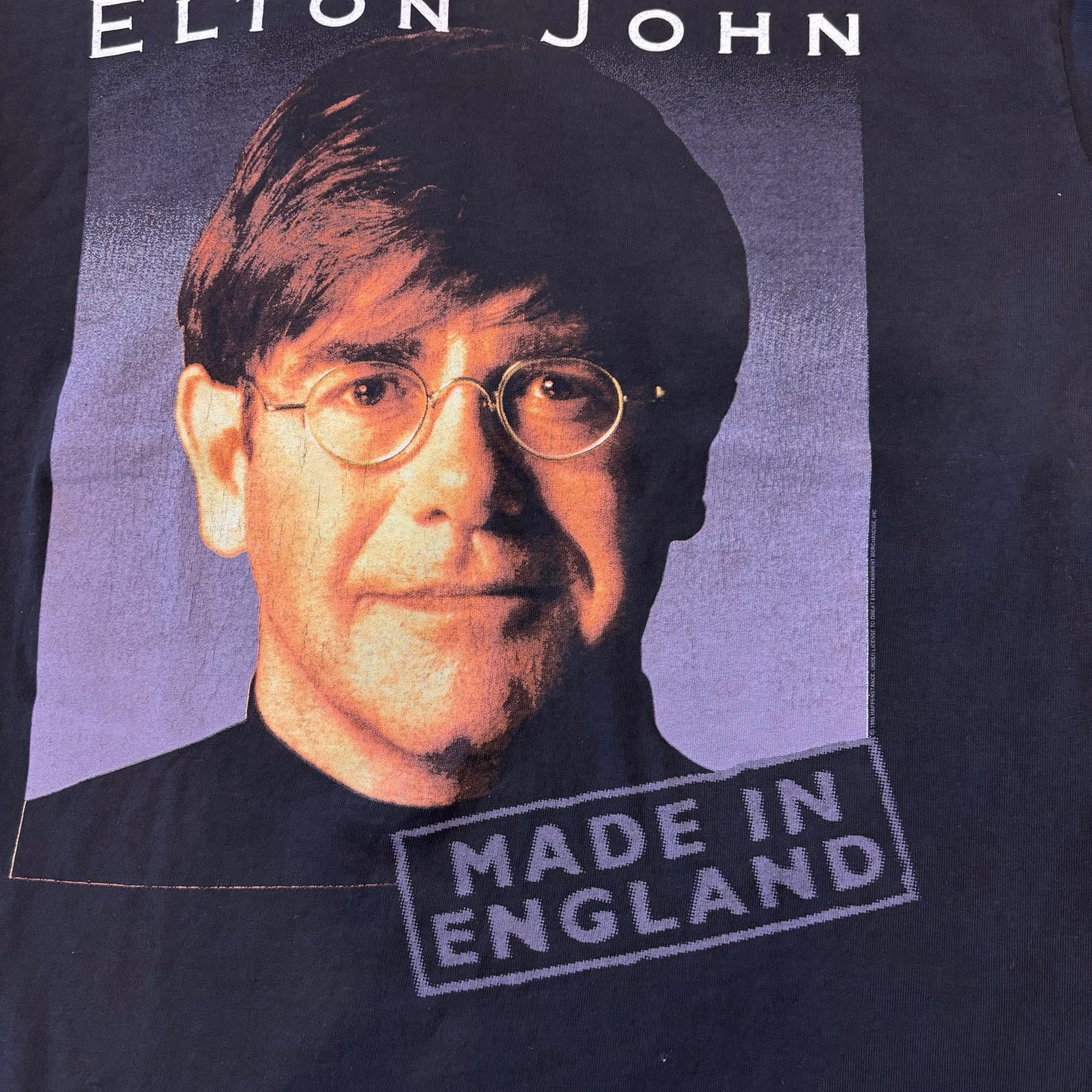 90's Sports wear ELTON JOHN ツアーTシャツ 黒 L /A7459T-SO