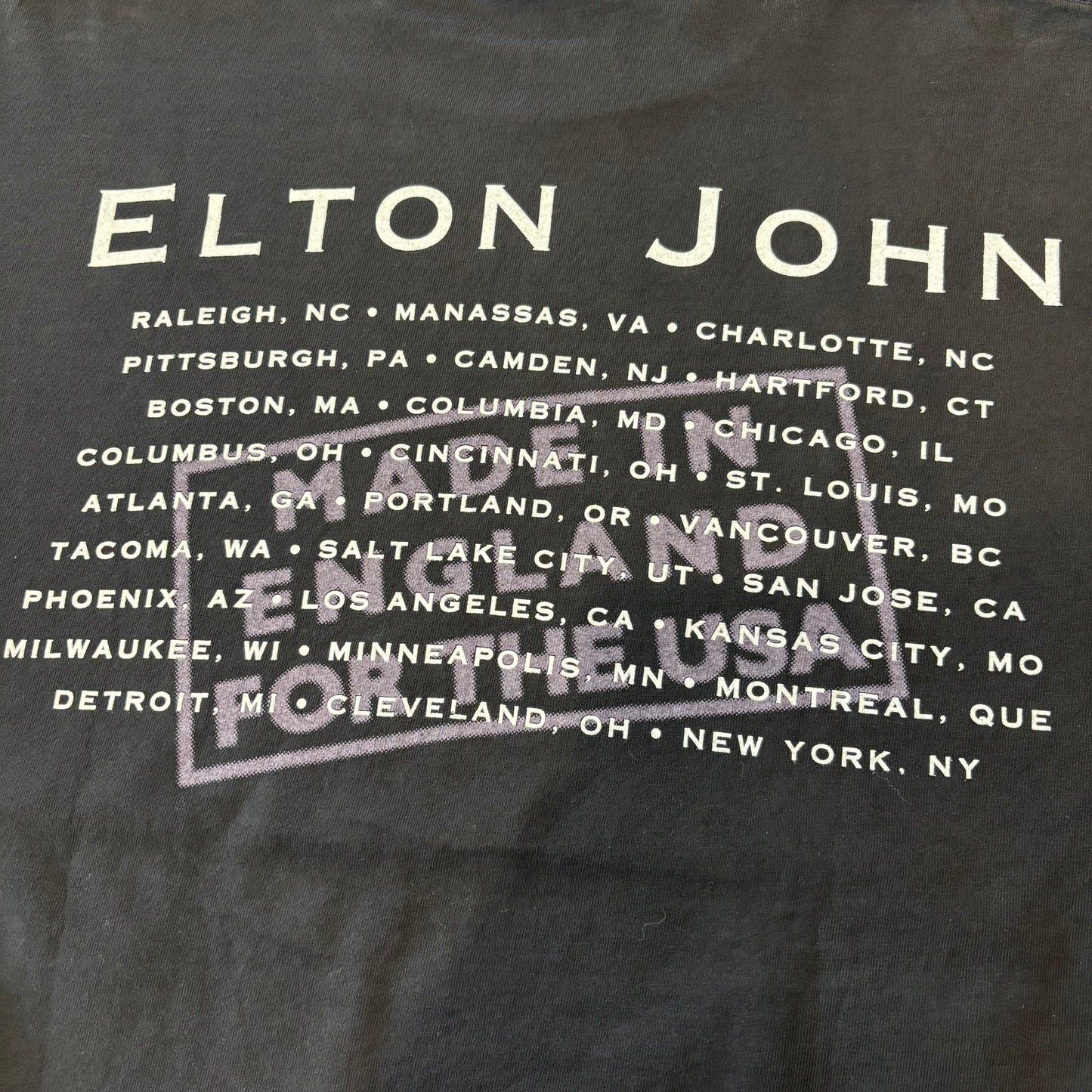 90's Sports wear ELTON JOHN ツアーTシャツ 黒 L /A7459T-SO