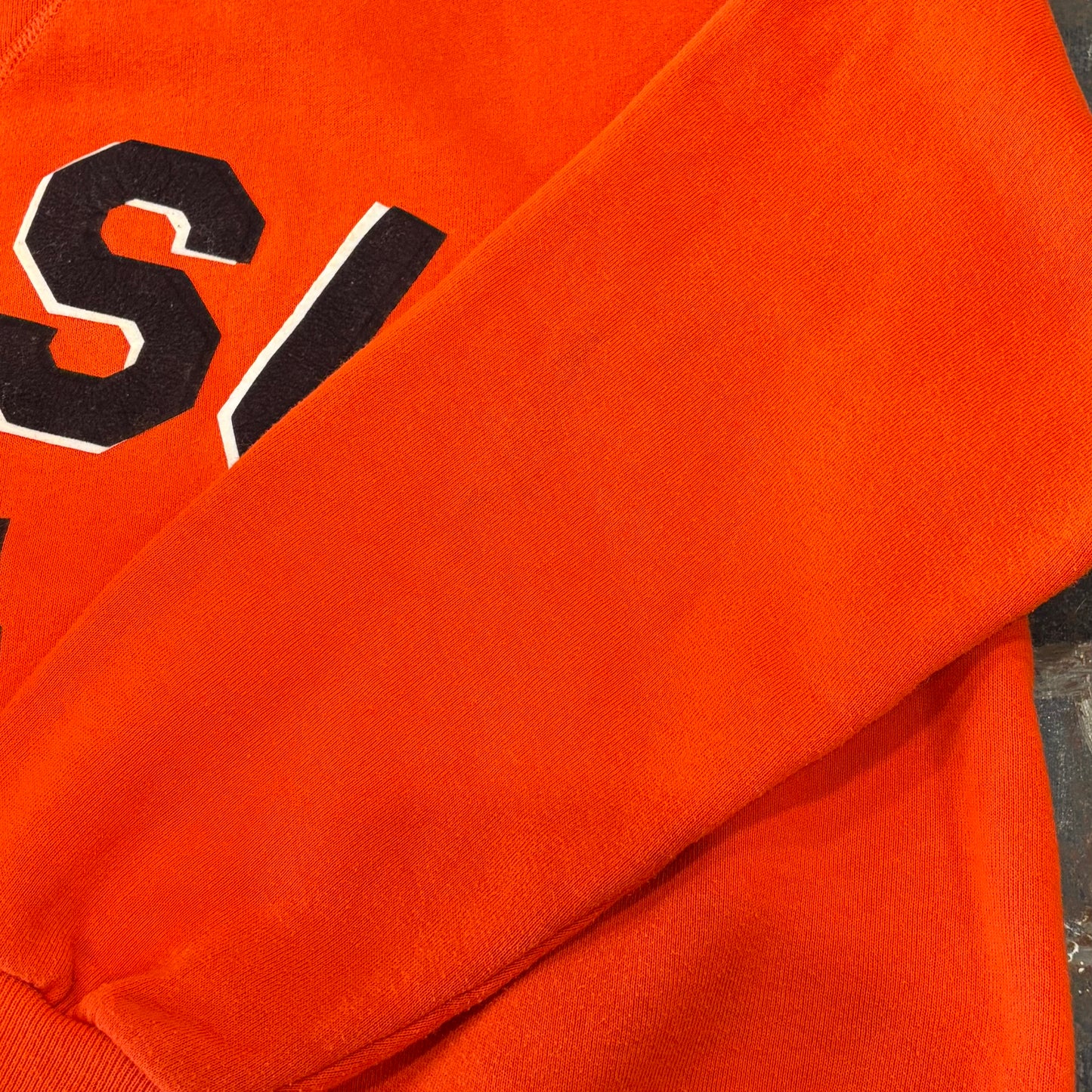 90's Russell Athletic ラッセル カレッジスウェット BGSU 64 FOOTBALL オレンジ (XXL)/A5818SW-SO