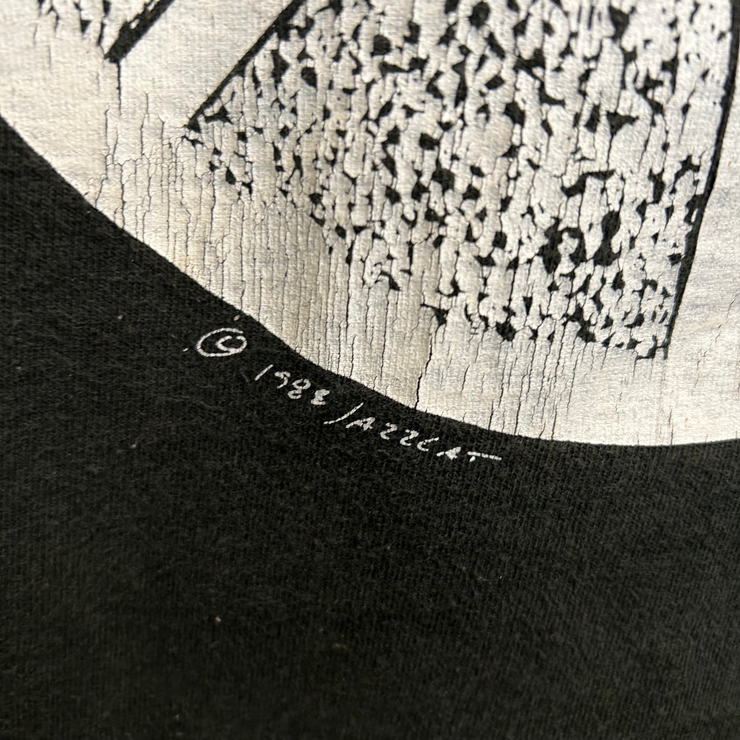 80's PEACEマーク アートTシャツ 黒/A6431