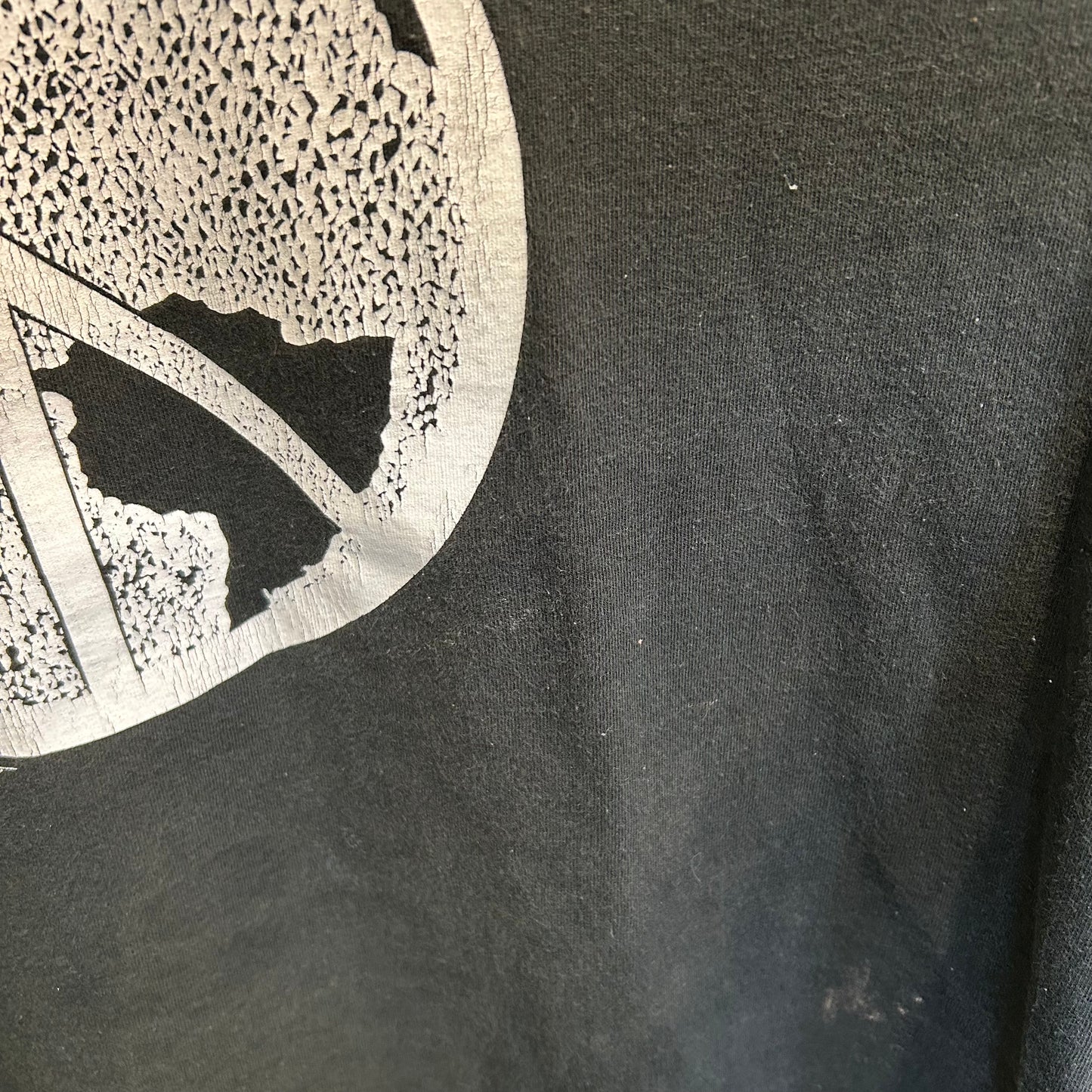 80's PEACEマーク アートTシャツ 黒/A6431