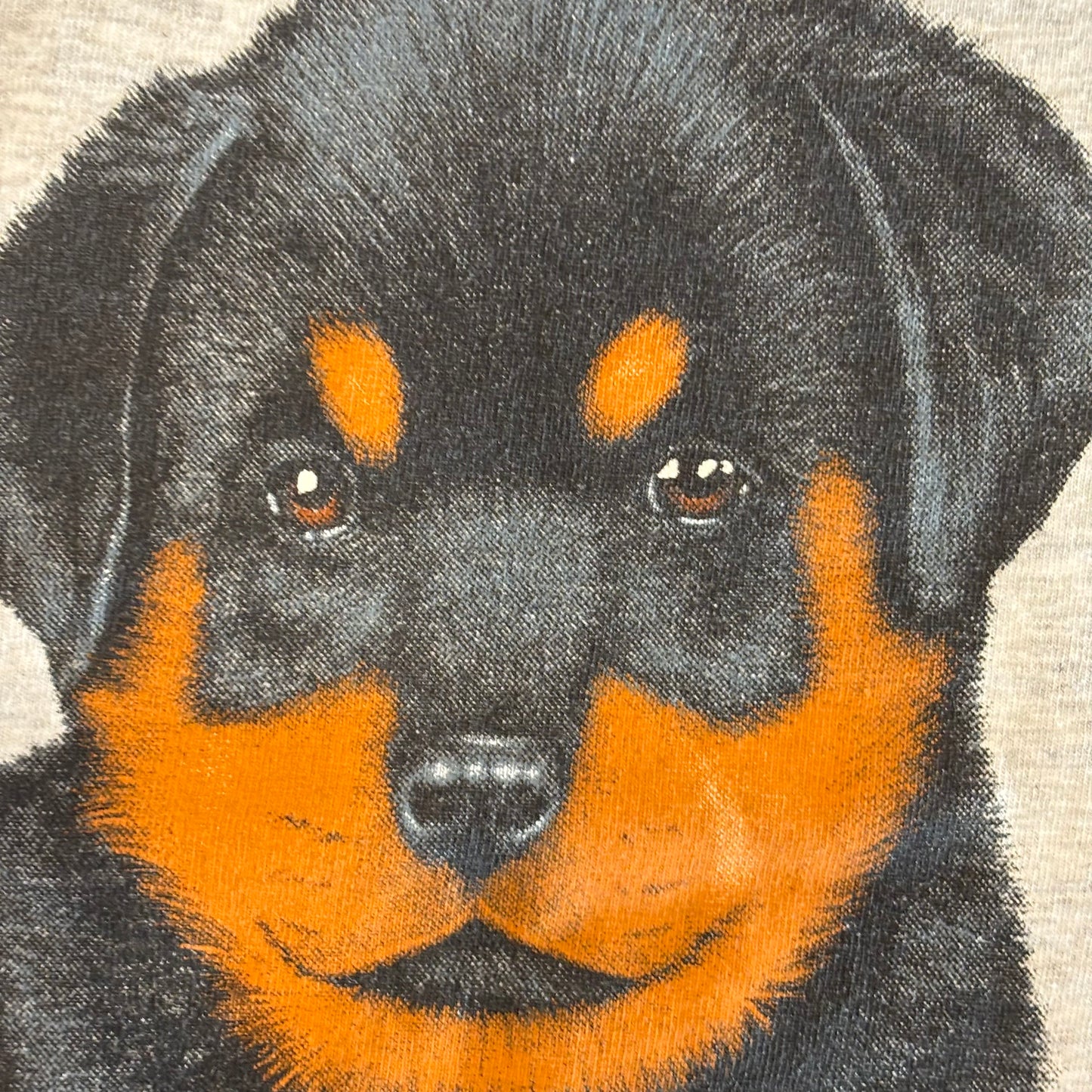 90's ROTTWEILER ロットワイラー 犬 アニマルプリントTシャツ 白 (サイズ不明)/A7401T-SO