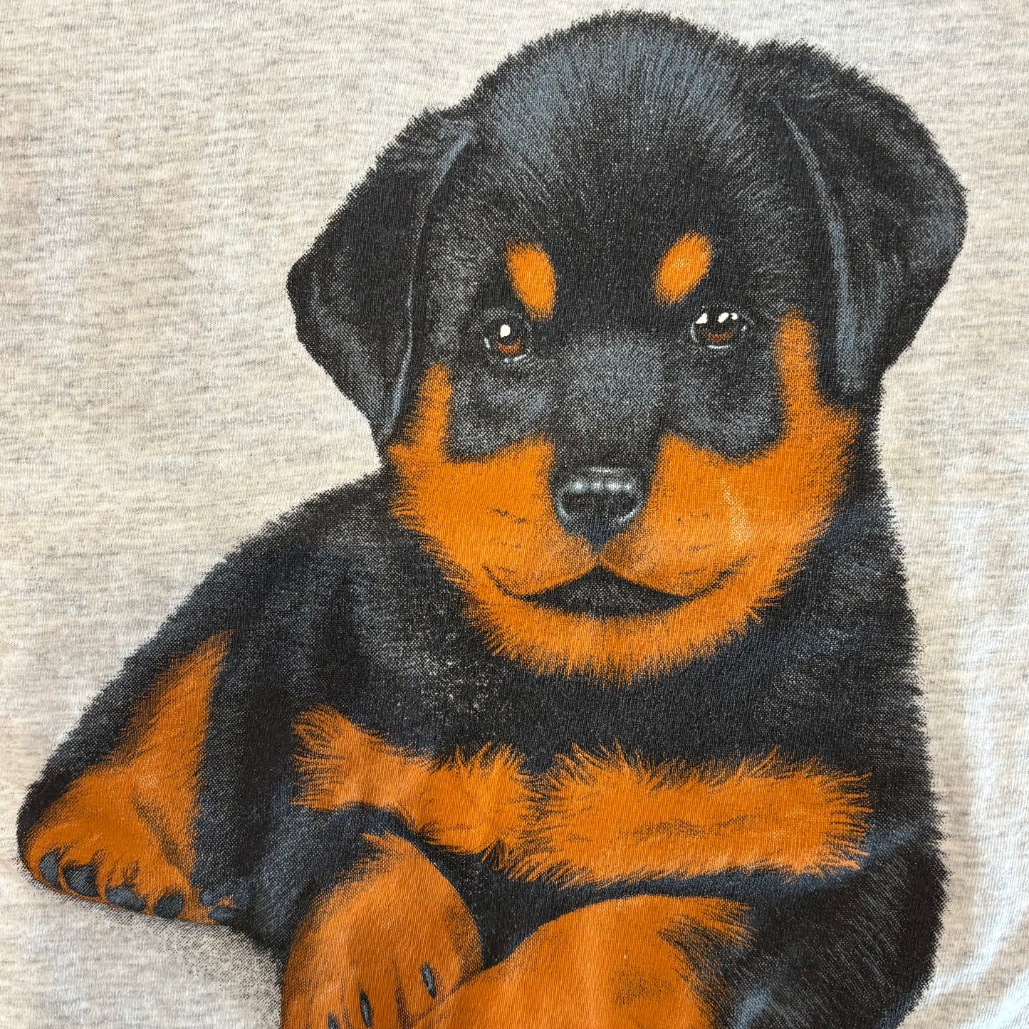 90's ROTTWEILER ロットワイラー 犬 アニマルプリントTシャツ 白 (サイズ不明)/A7401T-SO
