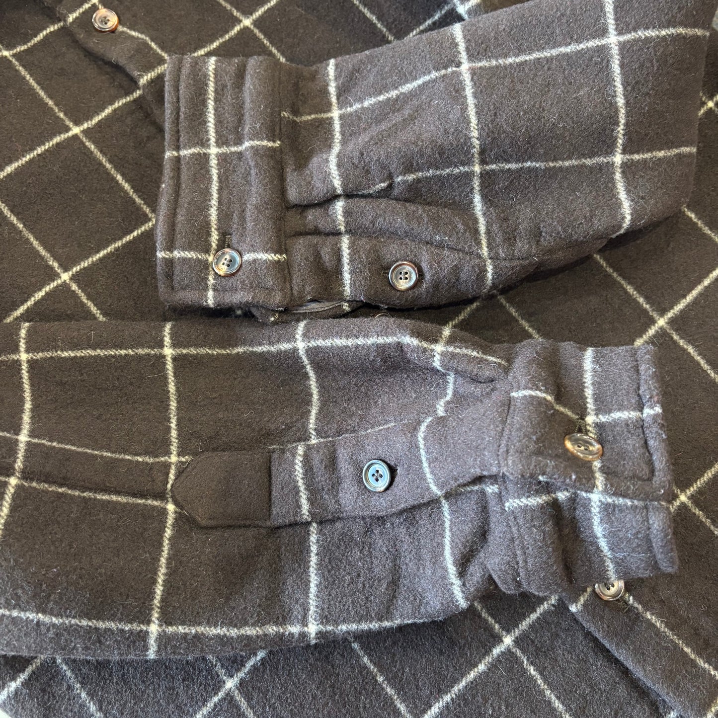 00's Ralph Lauren purple label ラルフ パープルレーベル ウール カシミヤ チェックシャツジャケット 茶色 (M) /C0194SH-SO